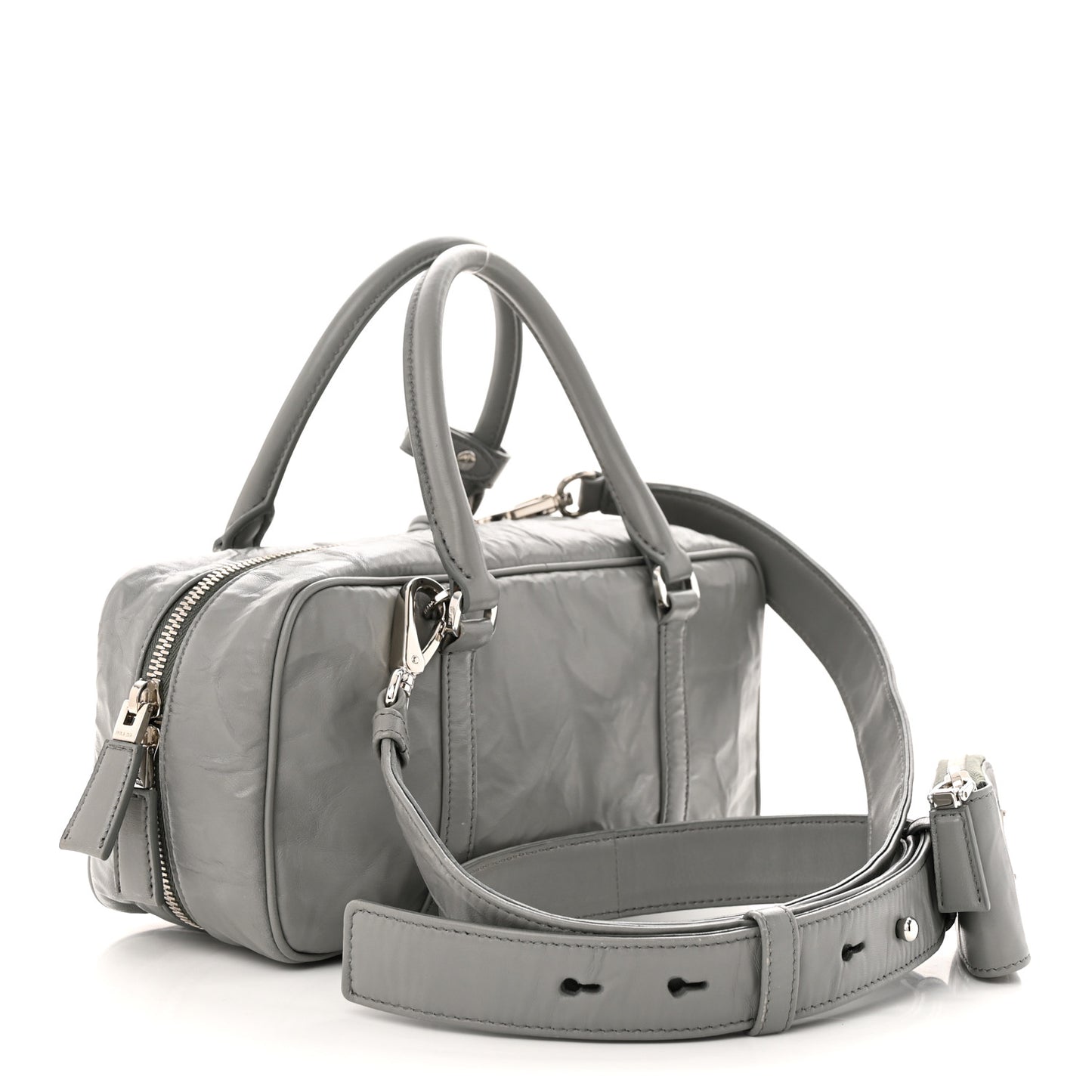 Nappa Antique Small Re-Edition 2001 Two Handle Crossbody Bag Ardesia