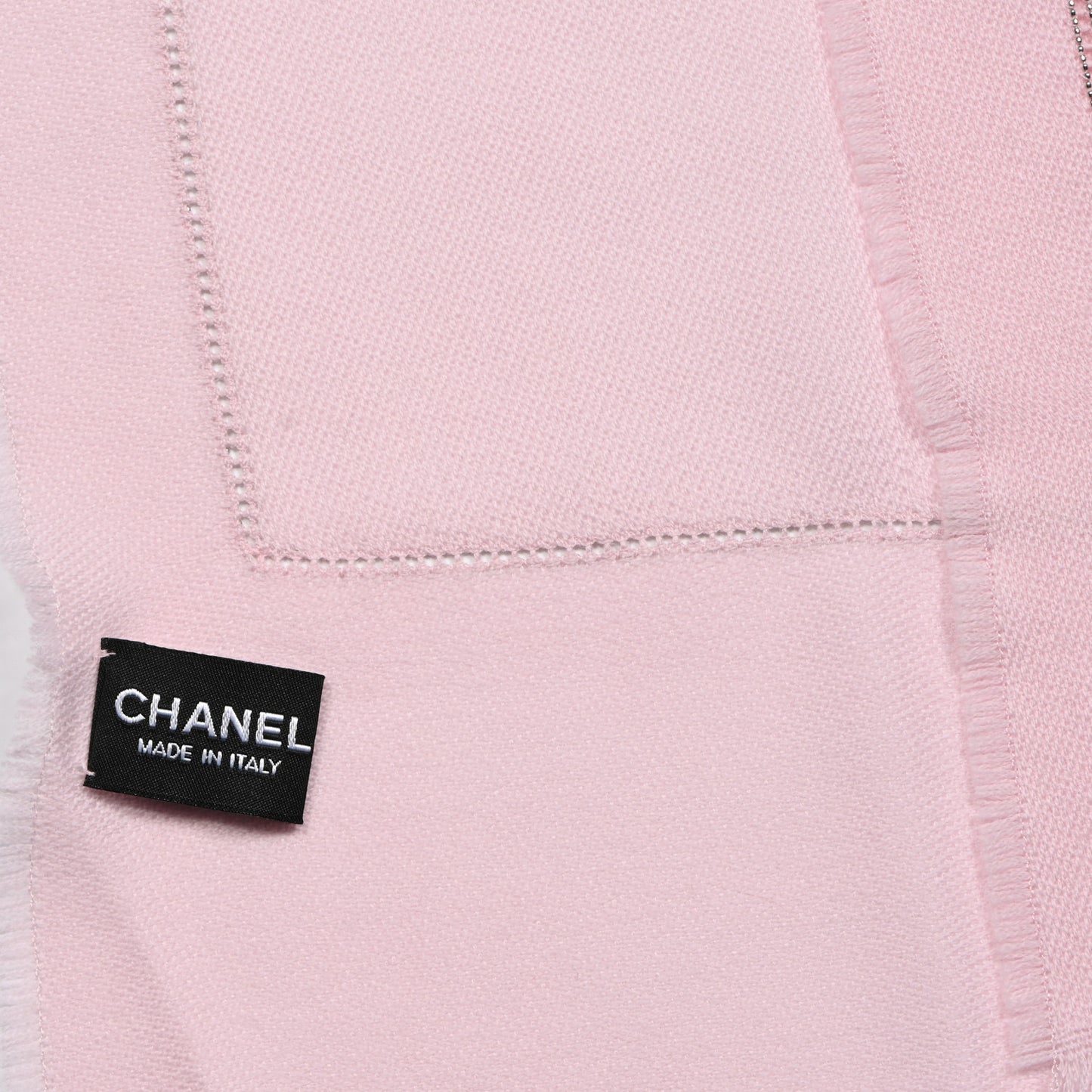 Wool Metal Chain Stole Light Pink