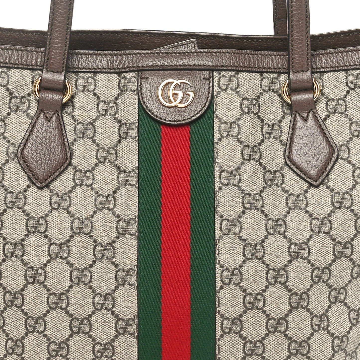 GG Supreme Monogram Medium Ophidia Shopping Tote Brown