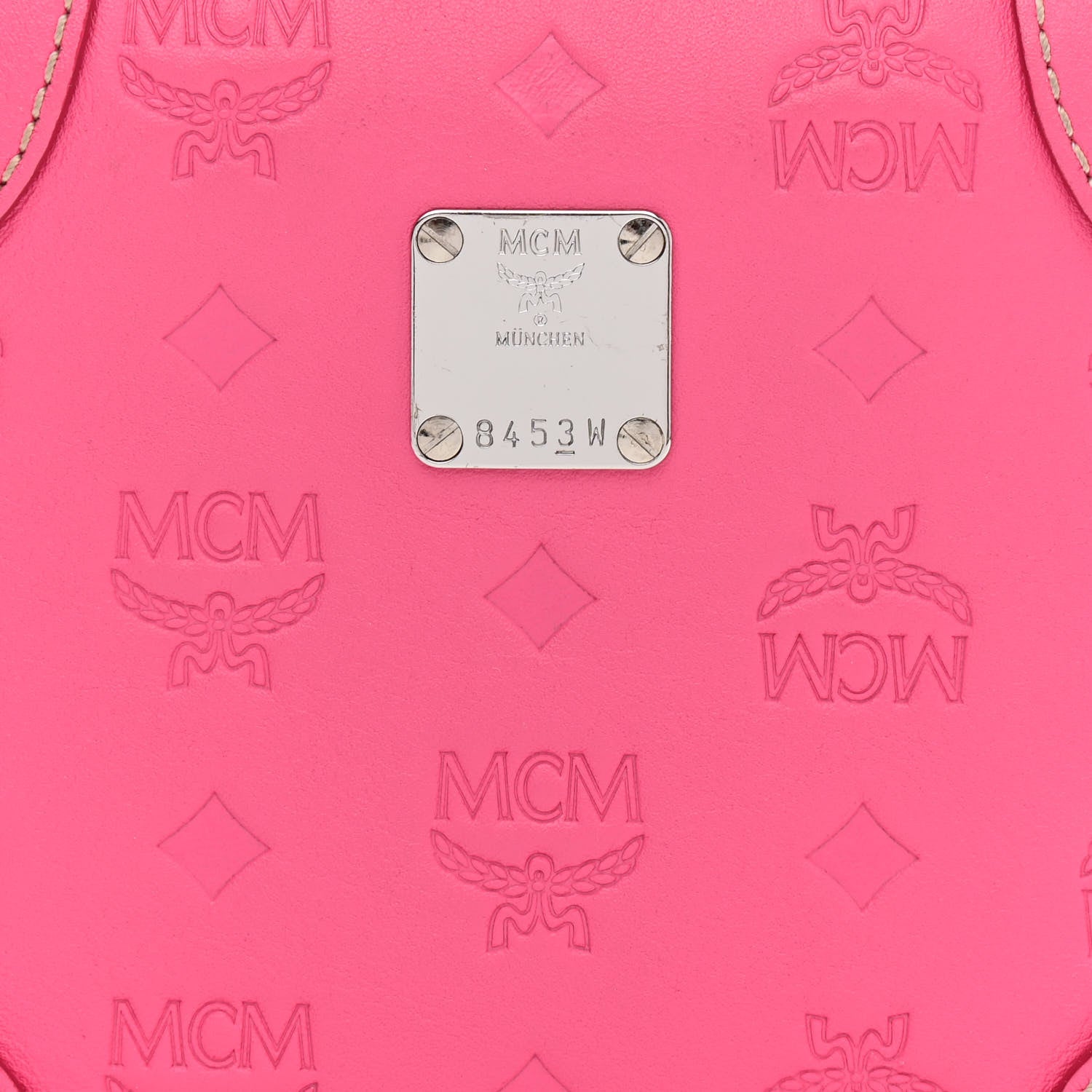 MCM Calfskin Ottomar Monogram Small Berlin Crossbody Sugar Pink 6 of 12