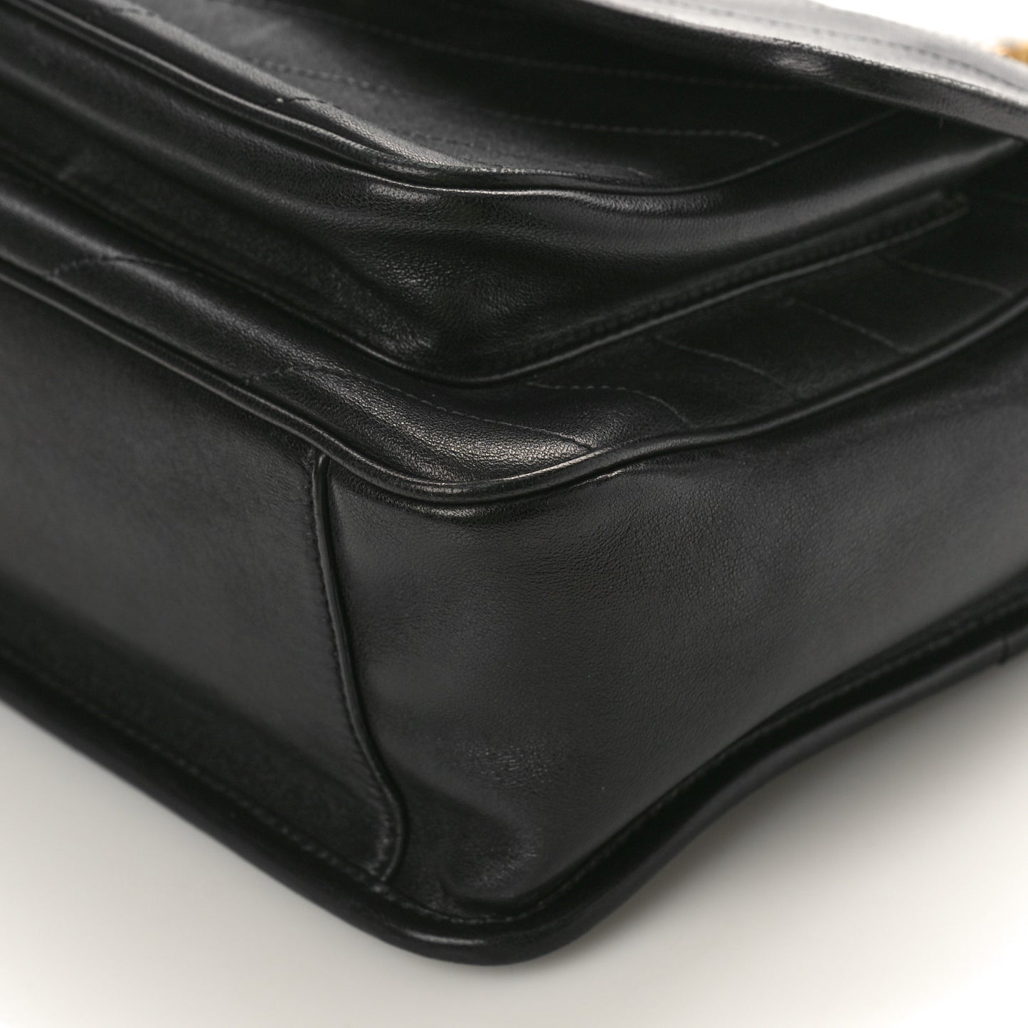 Lambskin Matelasse Monogram Medium Niki Chain Satchel Black