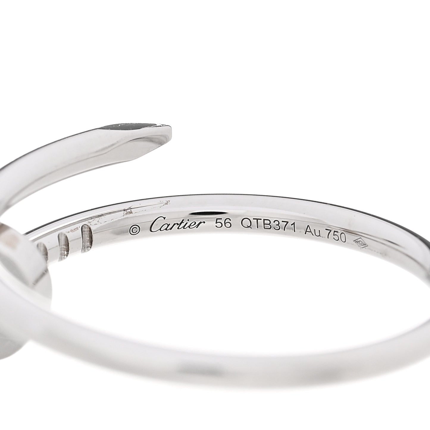 18K White Gold Small Juste Un Clou Ring 56 7.5
