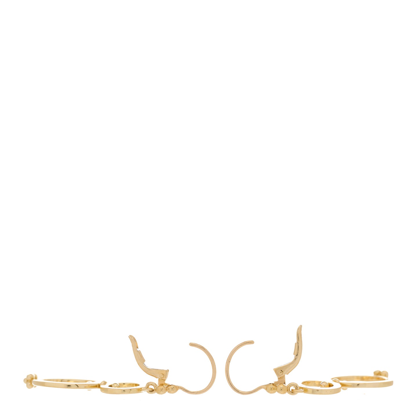 18K Yellow Gold Spin Drop Earrings