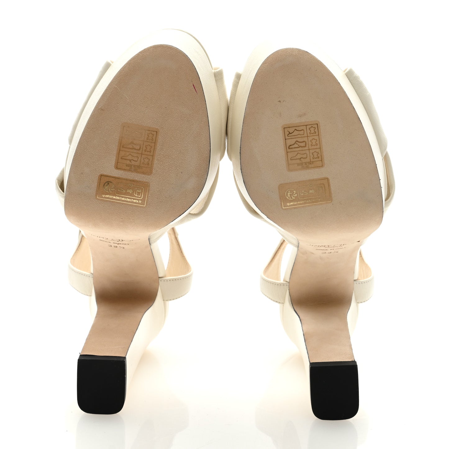 Nappa Heloise Ankle Strap Platform Sandals 39.5 Latte