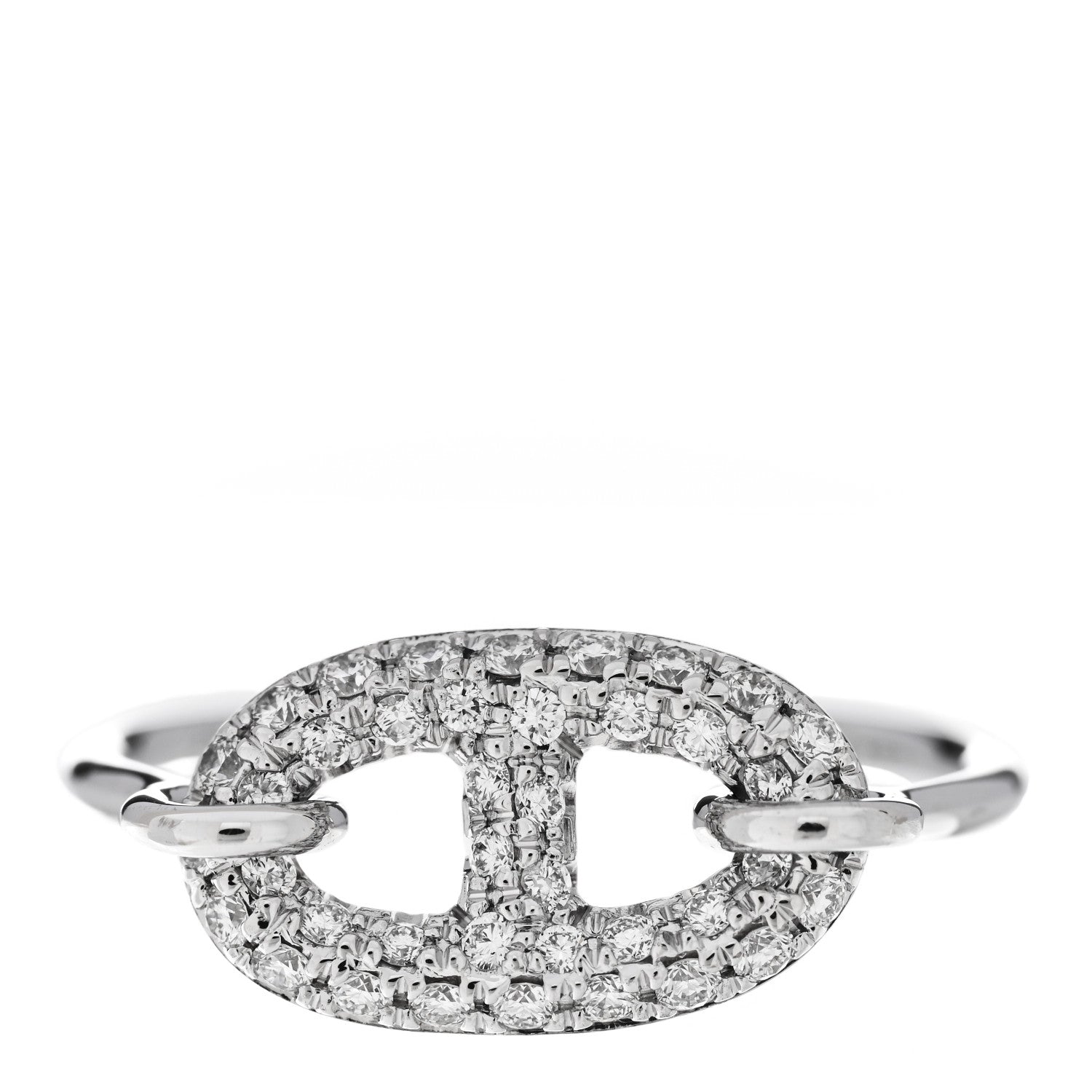 Hermes 18K White Gold Diamond New Farandole Ring 52 6 1 of 6