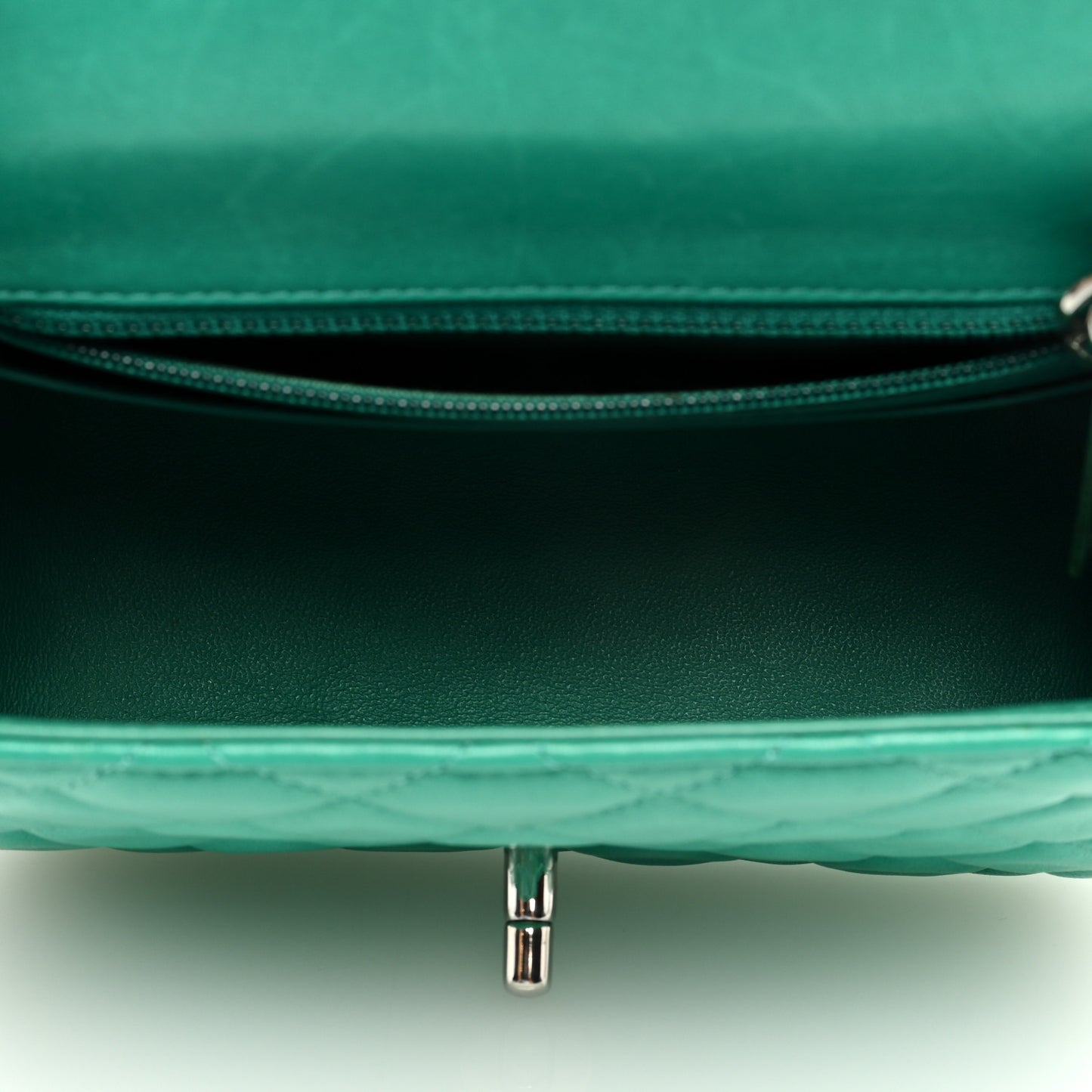 Lambskin Quilted Mini Square Flap Green