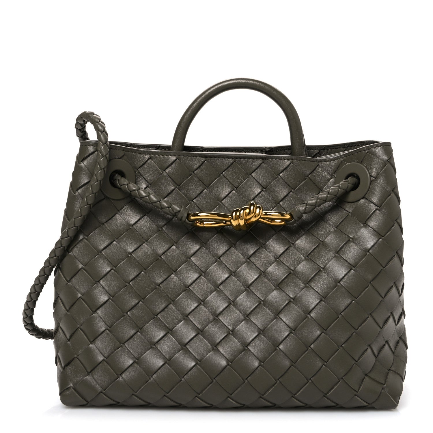 Bottega Veneta Nappa Intrecciato Small Andiamo Shoulder Bag