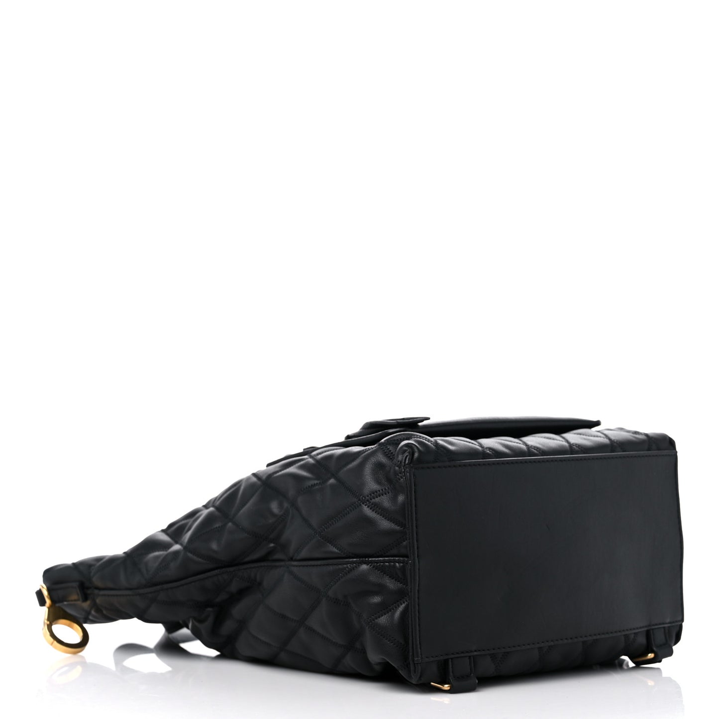 Rubberized Canvas Quilted Duo Backpack Black