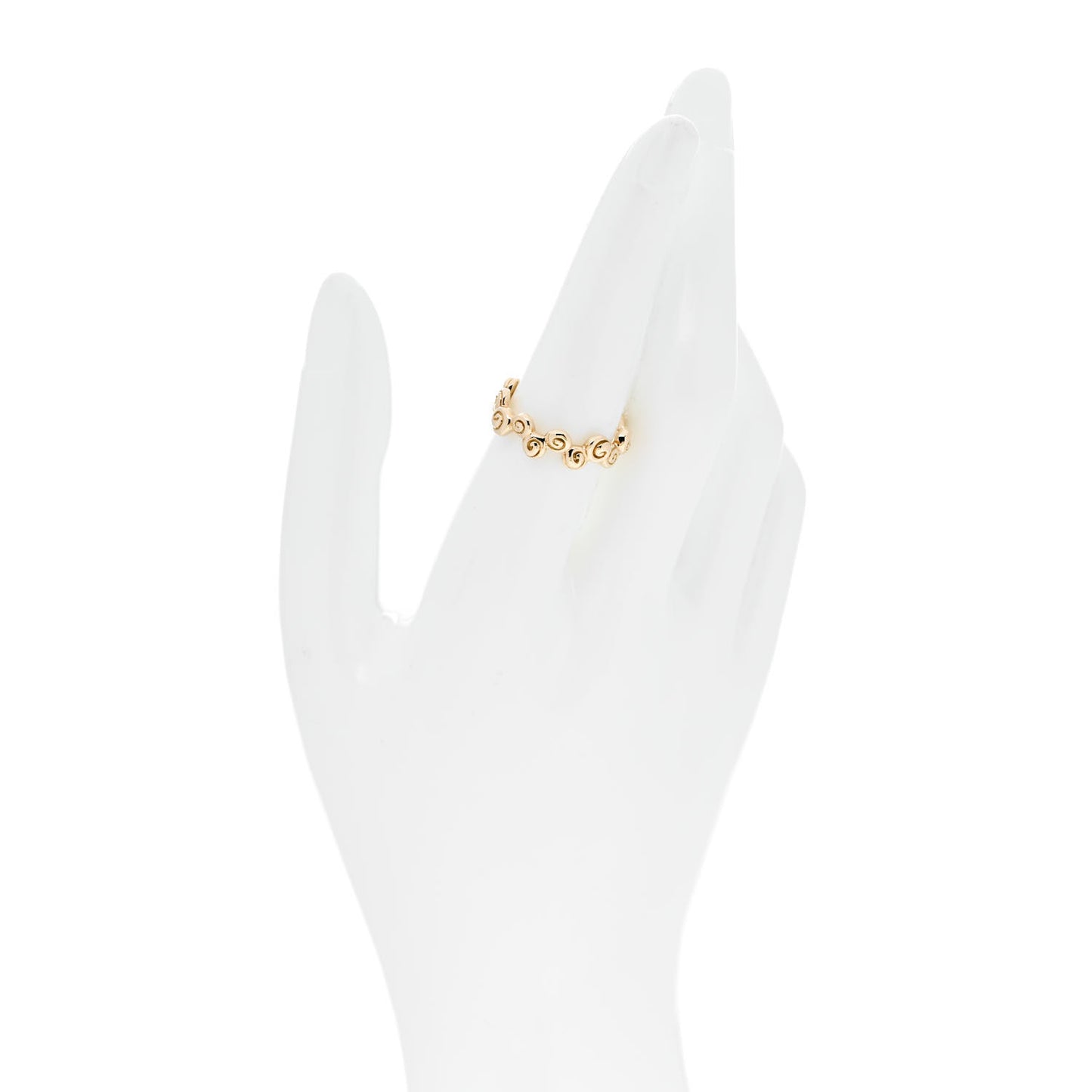 18K Yellow Gold Rosebud Band Ring 56 7.5