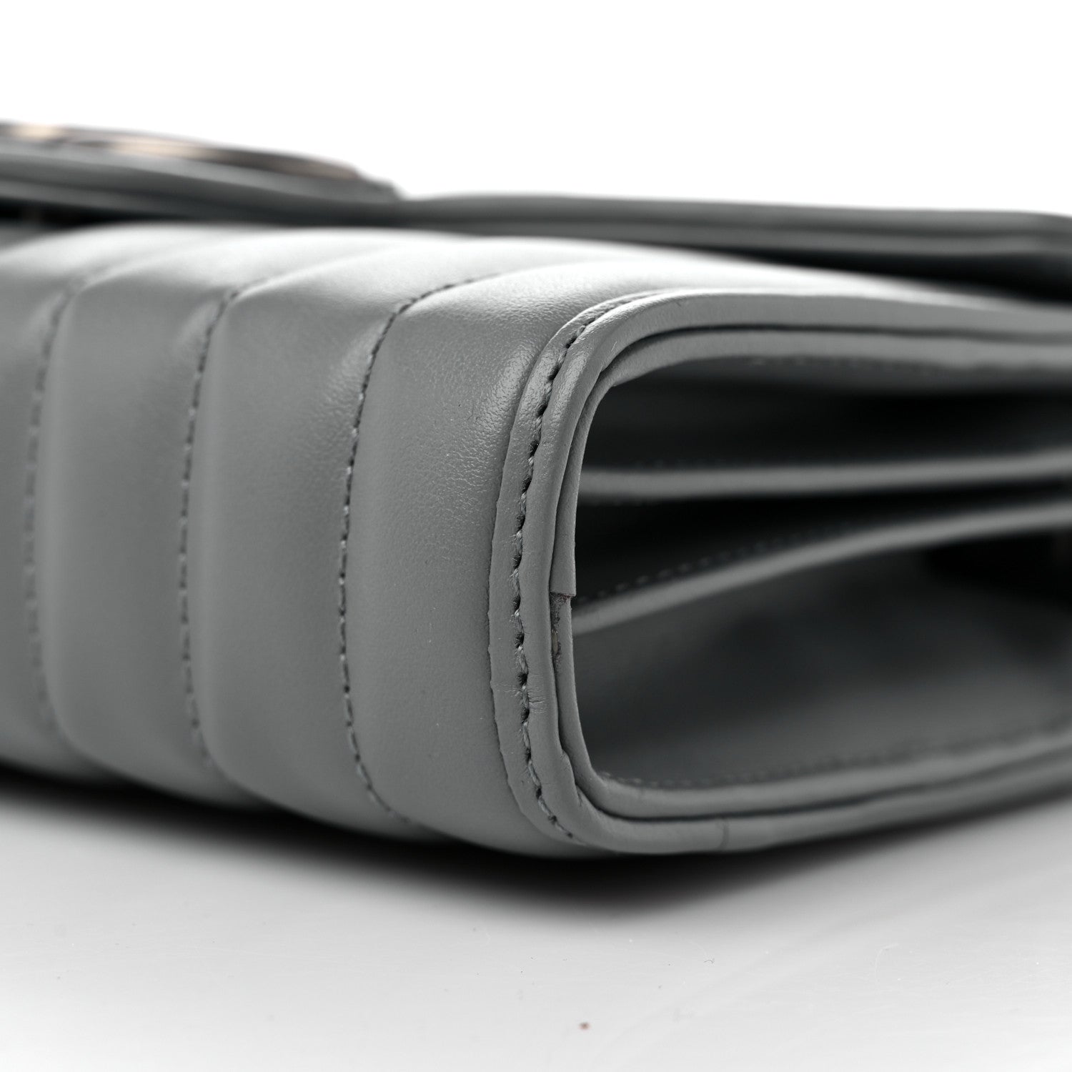 Gucci Calfskin Matelasse Aria GG Marmont Chain Wallet Deep Grey 9 of 10