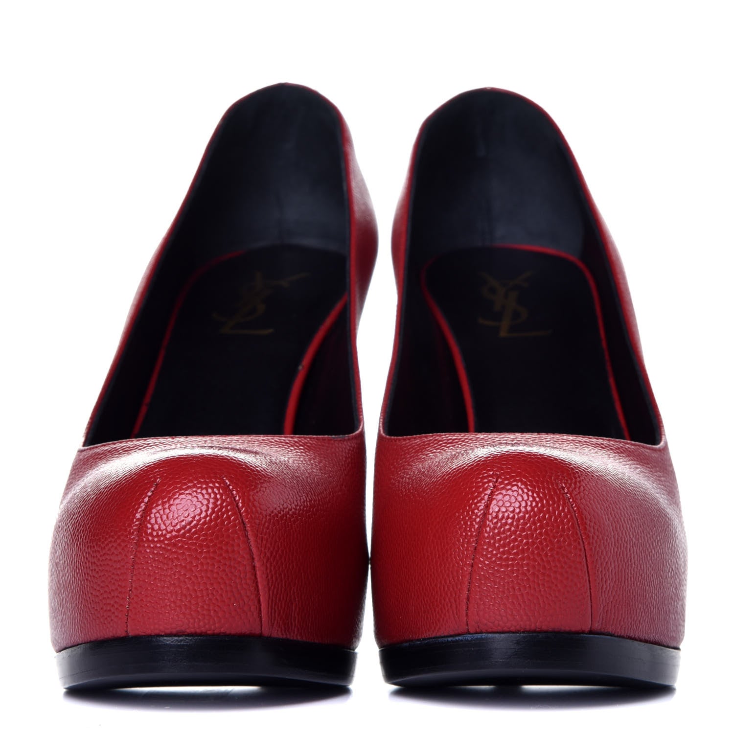 Saint Laurent Vernigolf Tribtoo Platform 80 Pumps 38 Rouge Orient 2 of 9