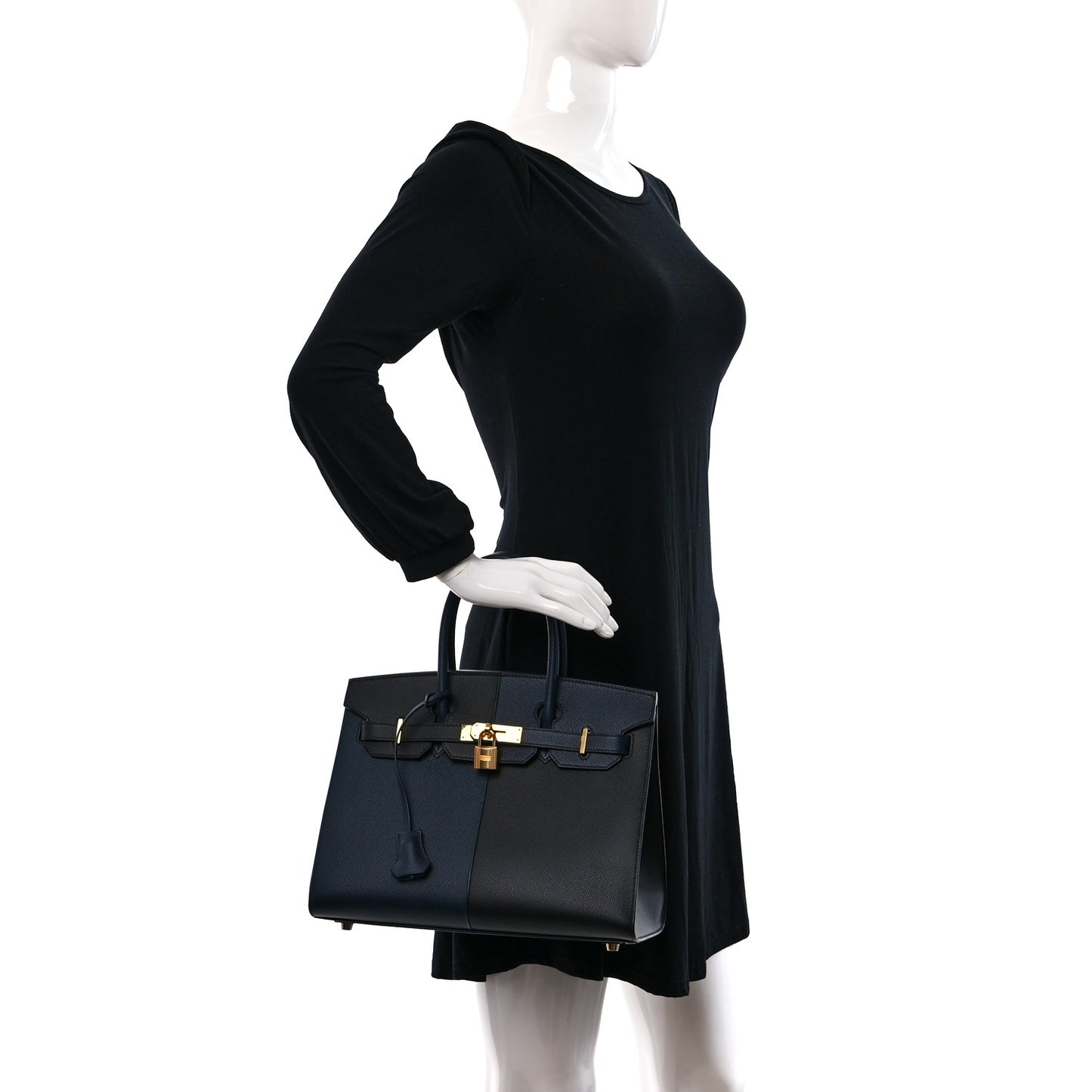 Epsom Casaque Birkin Sellier 30 Bleu Indigo Black Bleu Frida