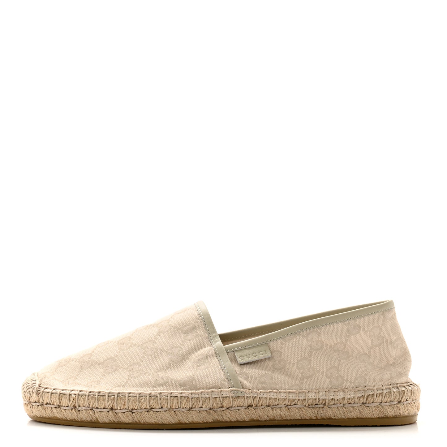 Washed Cotton Miro Soft Calfskin GG Monogram Mens Espadrilles 9 White Mystic White
