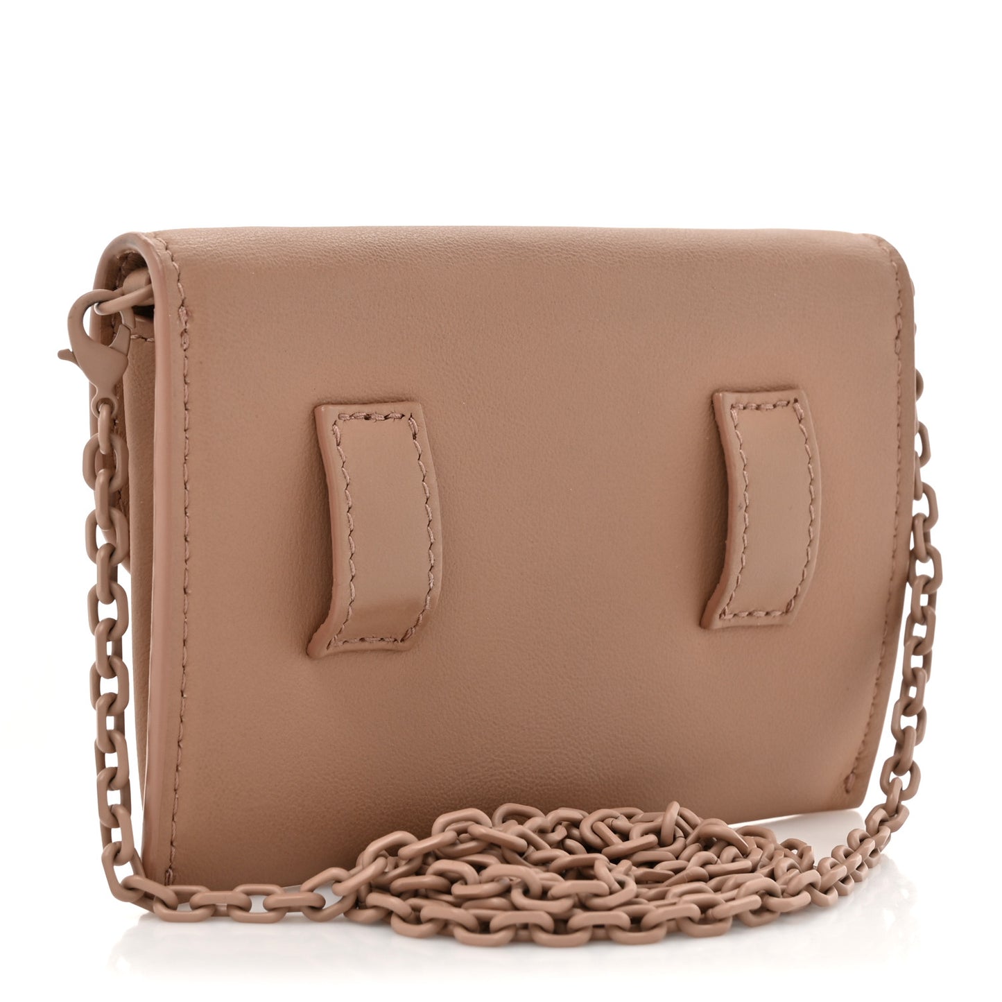 Ultra Matte Calfskin Nano Saddle Chain Pouch Rose Des Vents