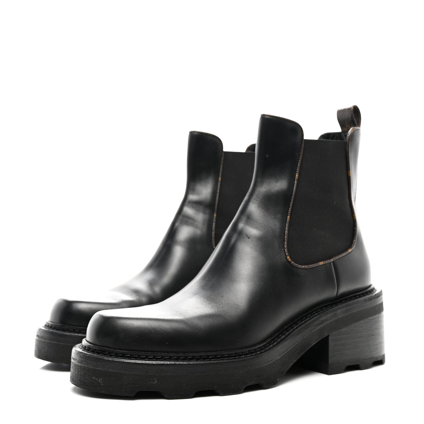 Calfskin Monogram Beaubourg Ankle Boots 40.5 Black