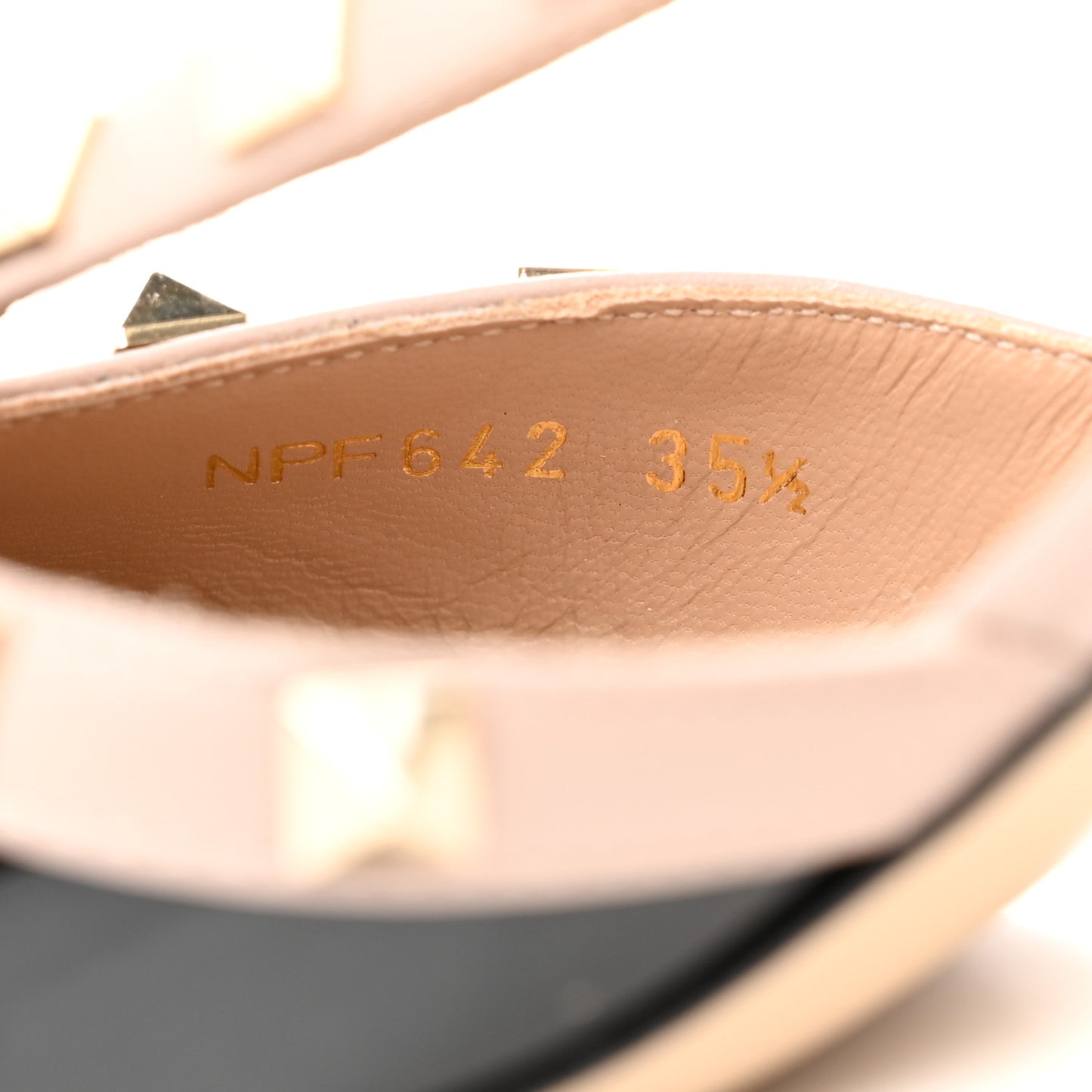 Patent Rockstud Cross Strap D'Orsay 55mm Pumps 35.5 Black Poudre