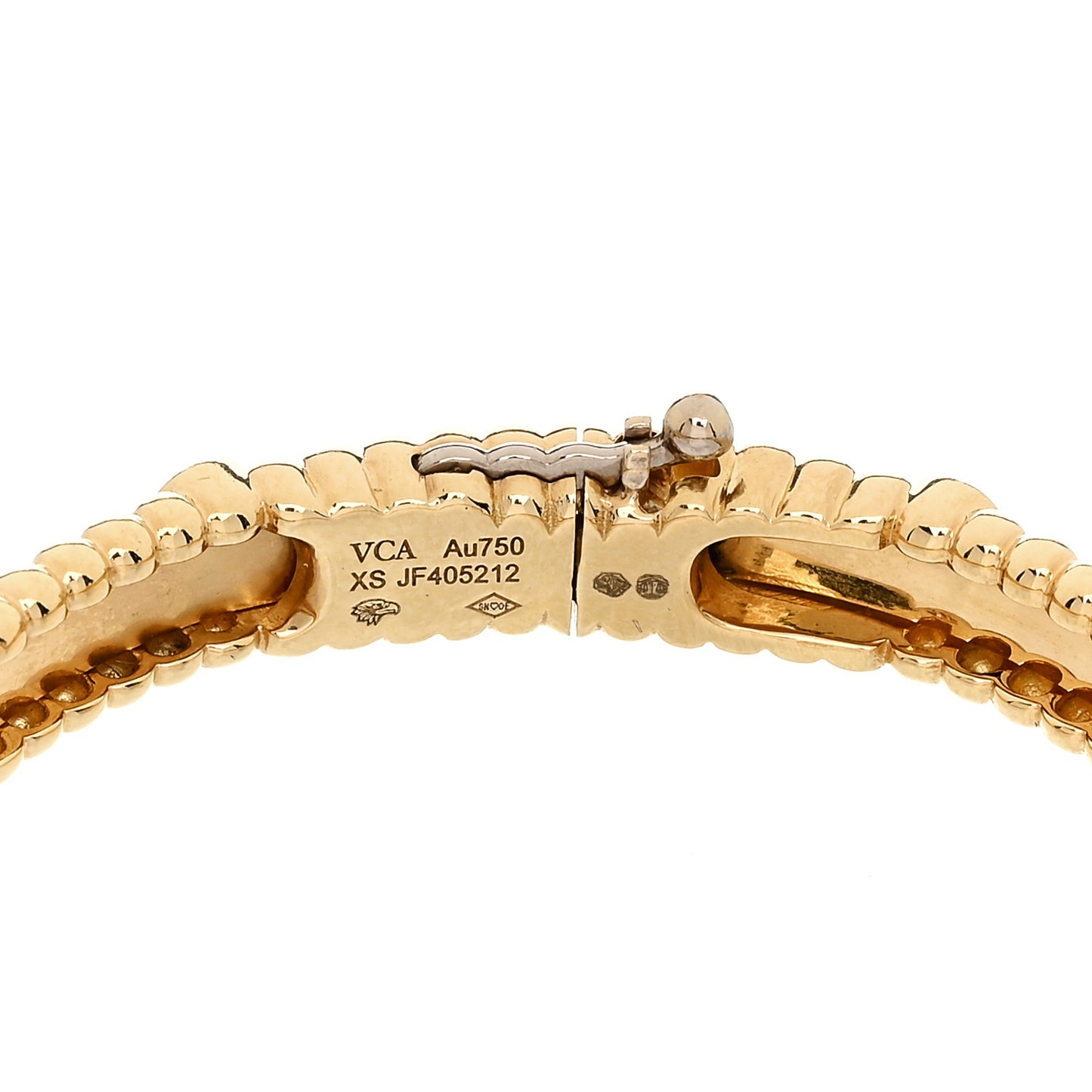18K Yellow Gold Diamond Perlee Sweet Clovers Bracelet XS