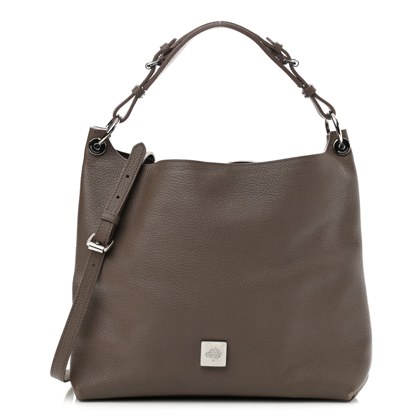 Goat Printed Calfskin Small Freya Hobo Taupe