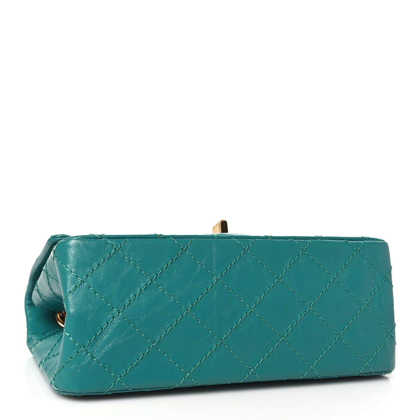 Aged Calfskin Quilted 2.55 Reissue Mini Flap Green