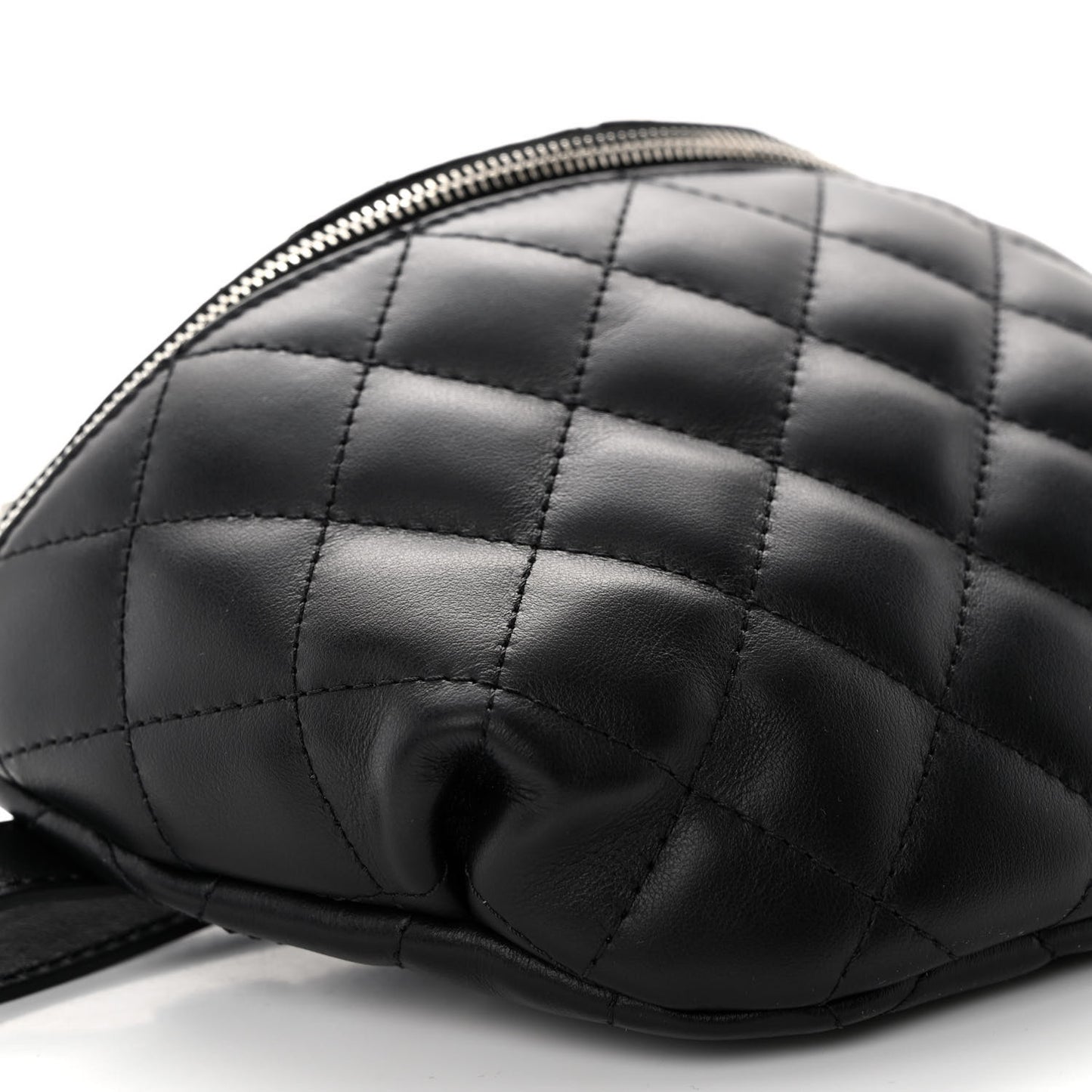 Calfskin Quilted Waist Belt Bag Black