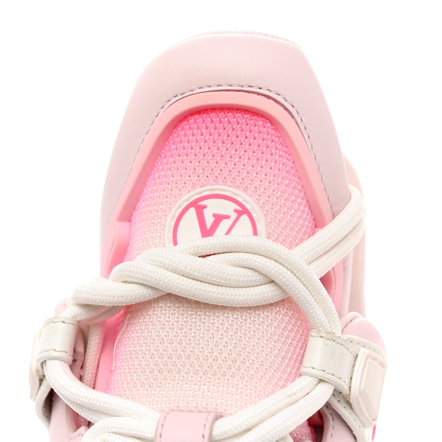 Louis Vuitton Calfskin Technical Nylon LV Archlight Sneaker 37.5 White Pink 10 of 10
