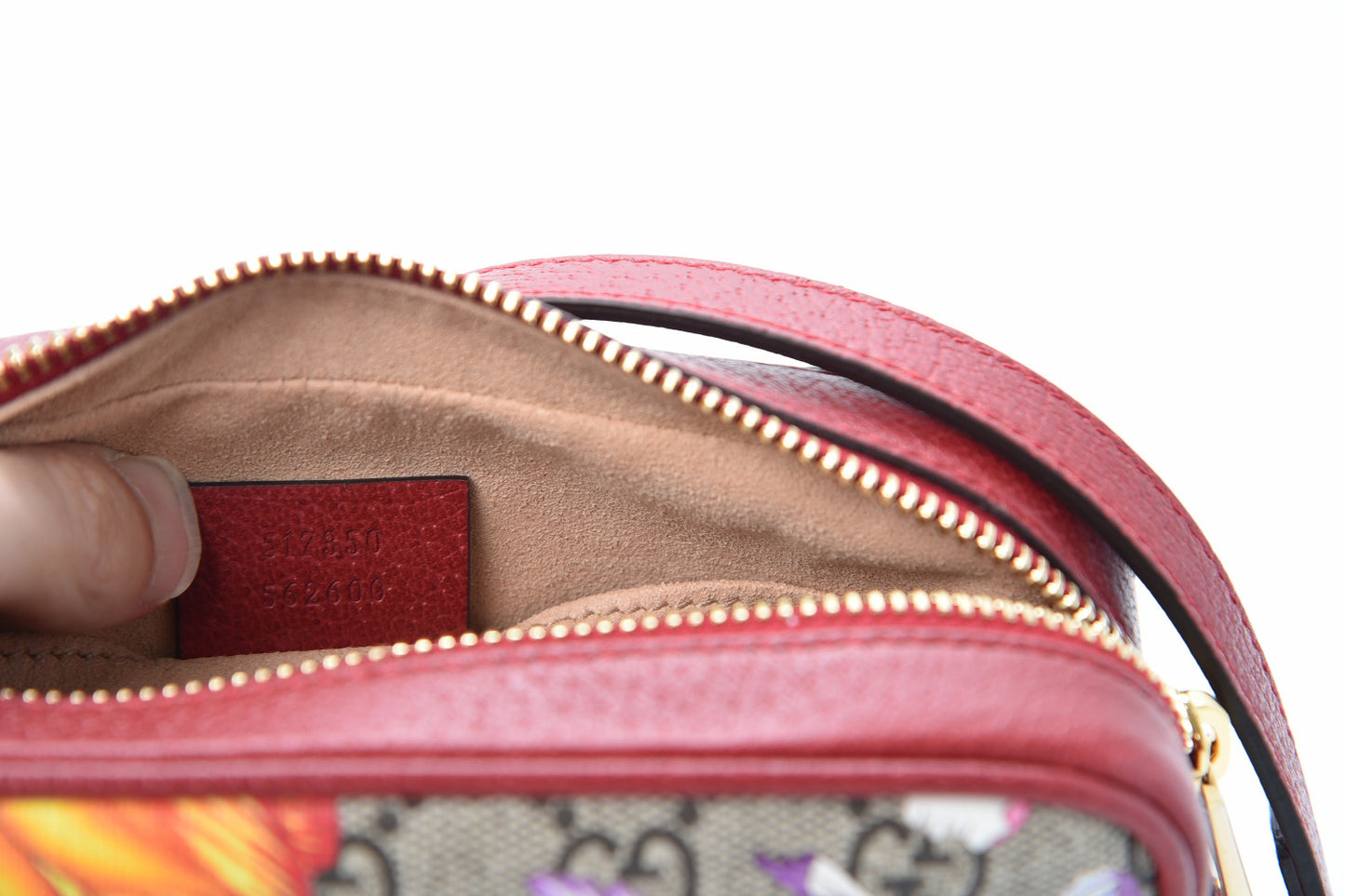 GG Supreme Monogram Flora Web Mini Ophidia Shoulder Bag Red