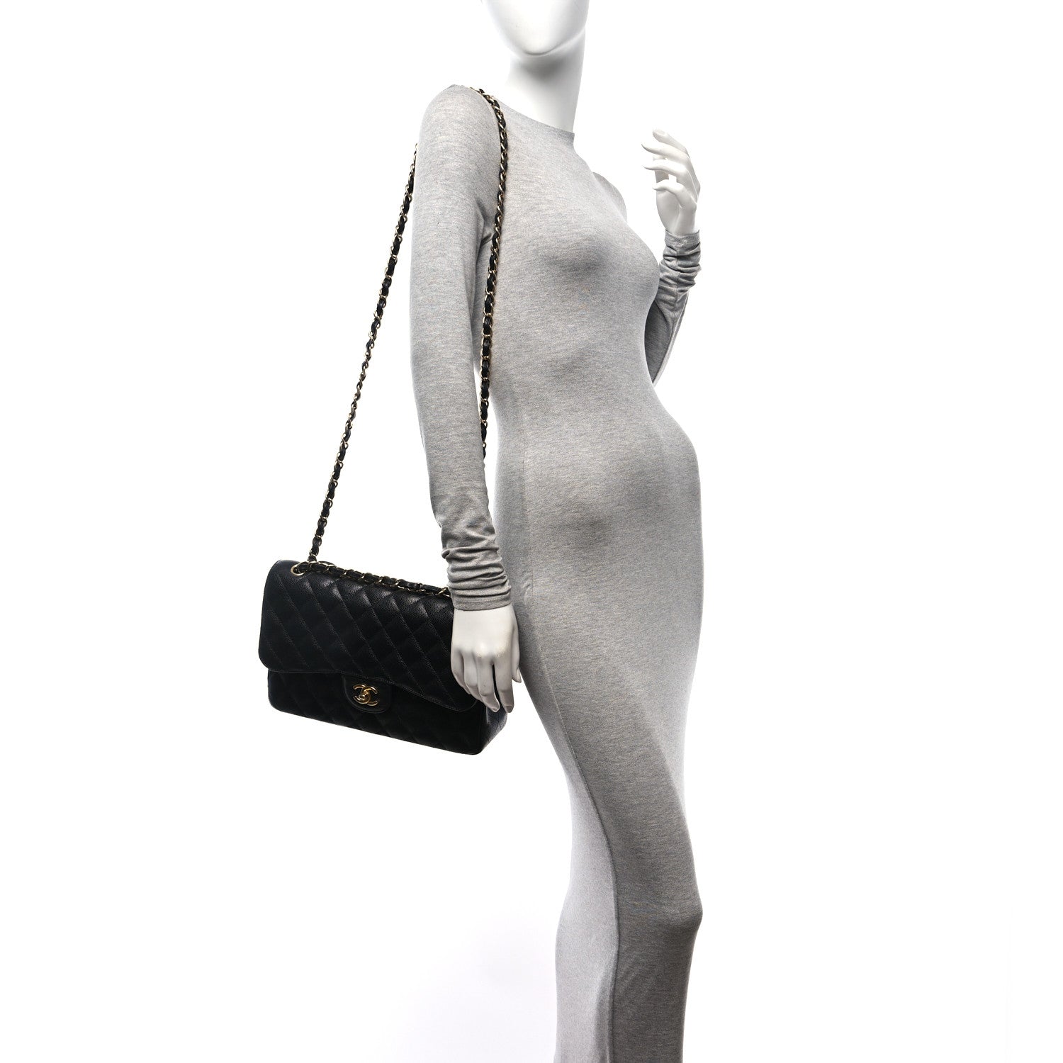 Chanel Caviar Quilted Jumbo Double Flap Black 2 of 12