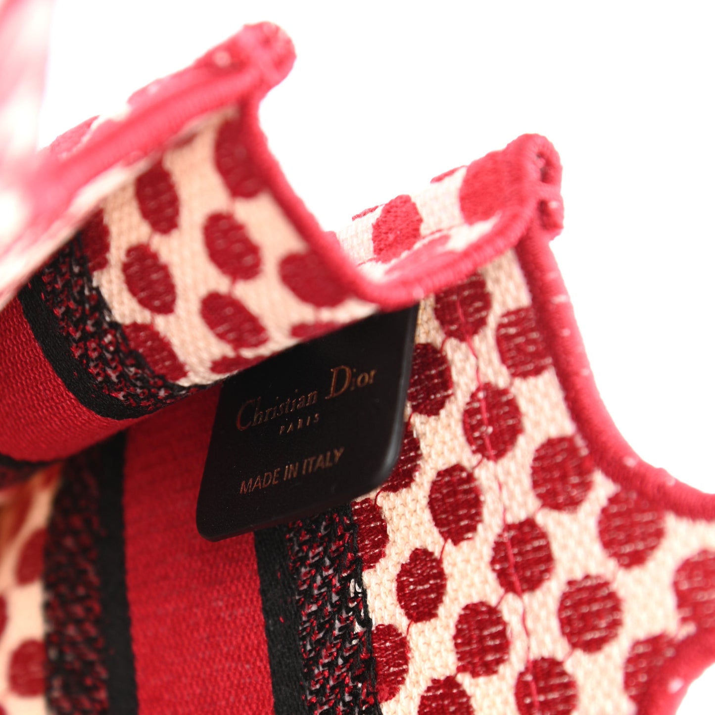 Canvas DiorAmour Dots Mini Book Tote Red