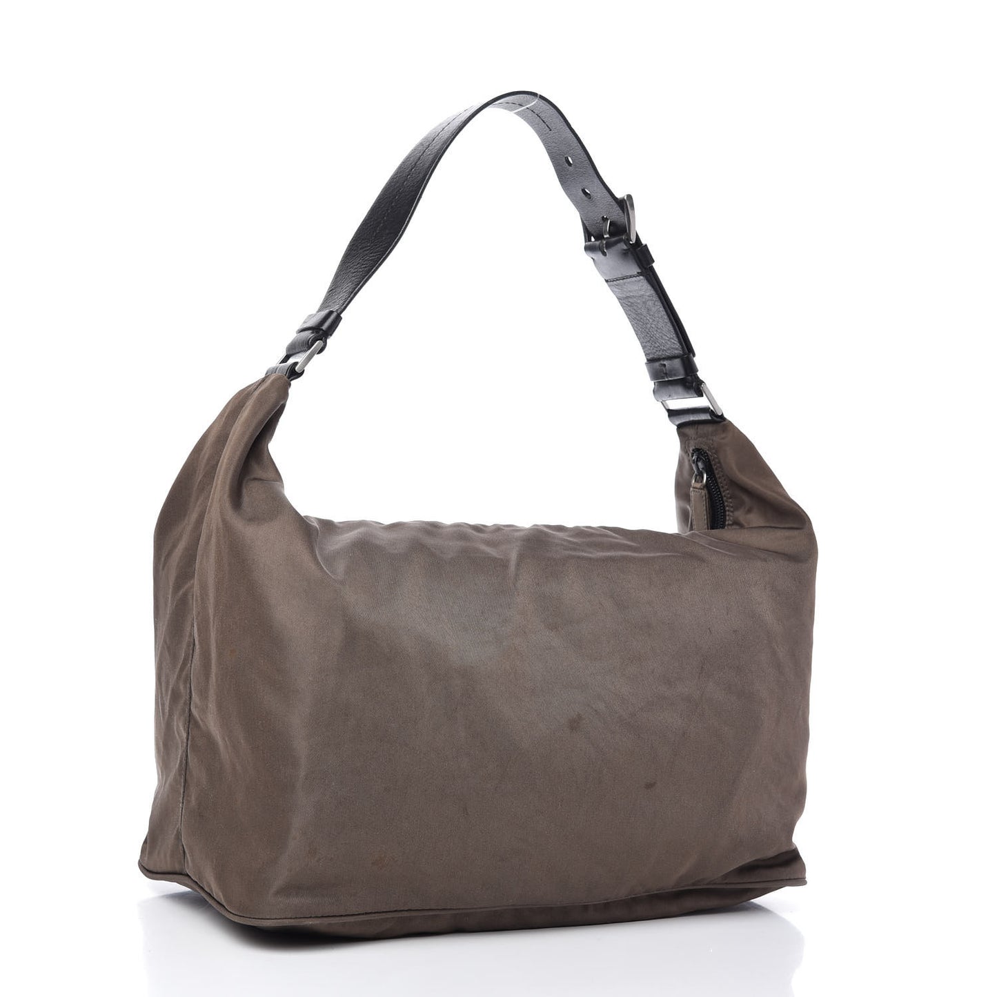 Tessuto Nylon Calfskin Hobo Brown