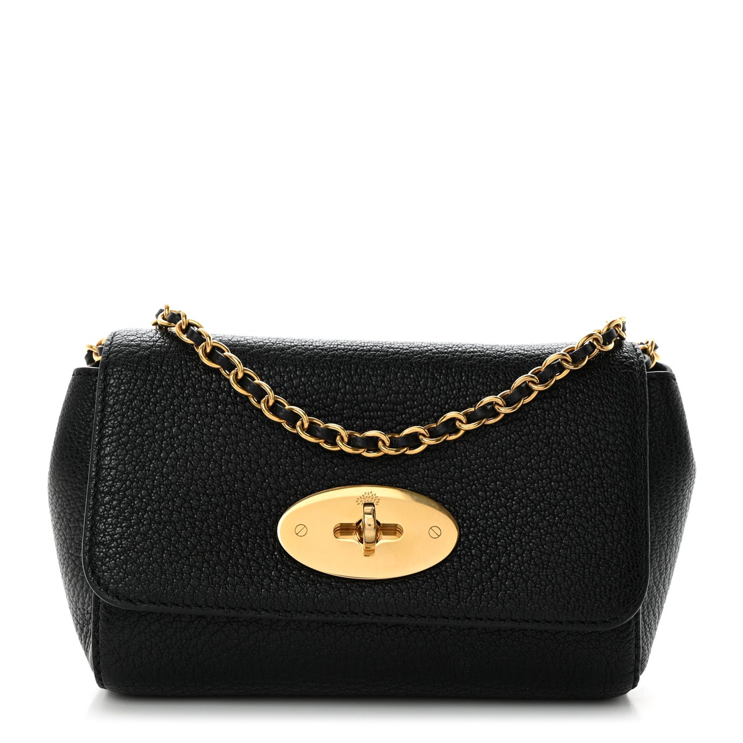 Glossy Goatskin Mini Lily Flap Black