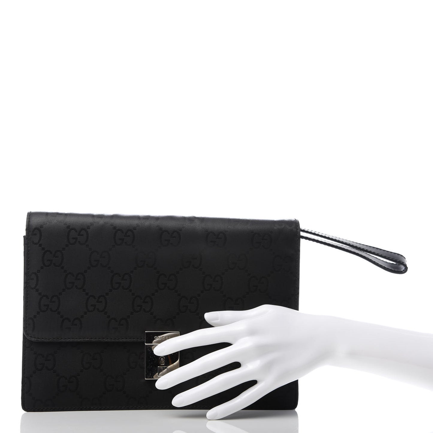 Monogram Wristlet Clutch Black