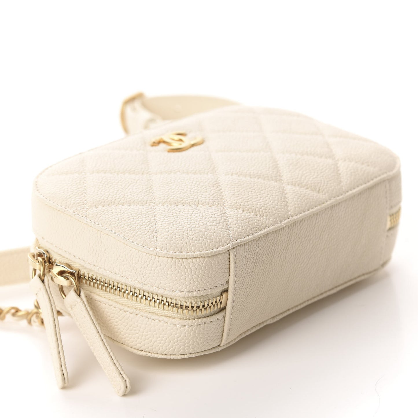 Caviar Quilted Flap Waist Bag White