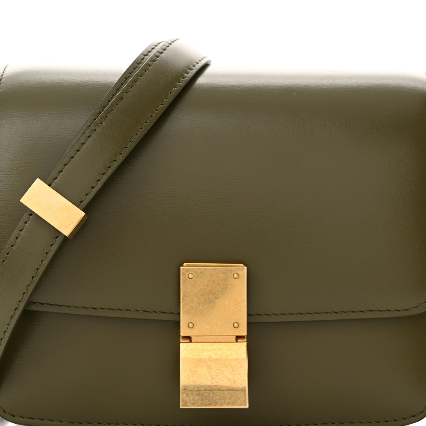 Box Calfskin Small Classic Box Flap Bag Army Green