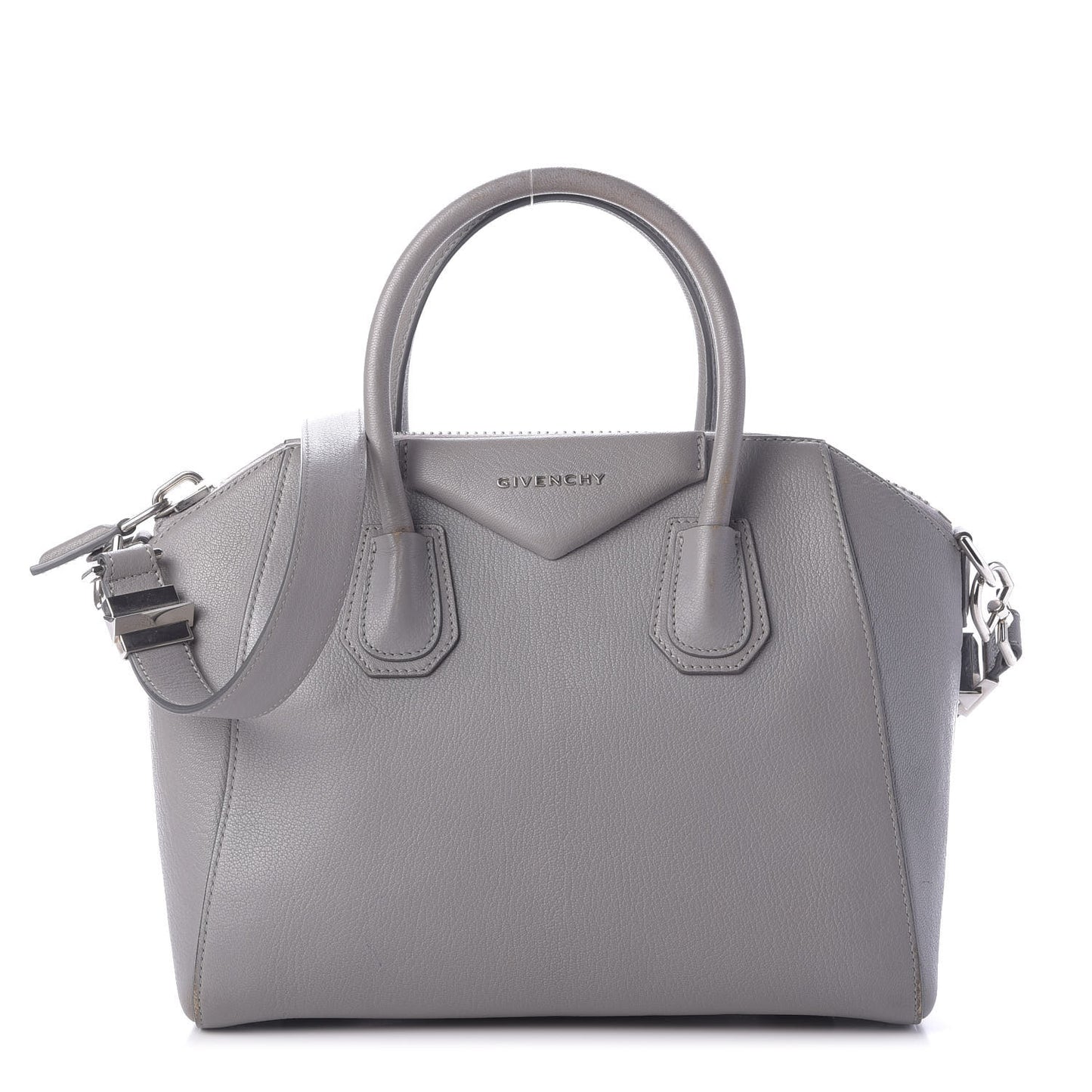 Sugar Goatskin Small Antigona Pearl Grey