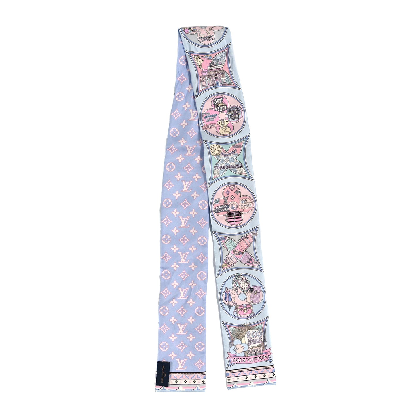 Silk Monogram Louis In A Comic Bandeau Bleu
