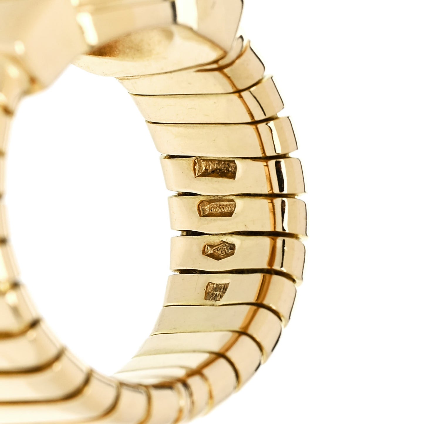 18K Yellow Gold Black Onyx Tubogas Ring 52 6