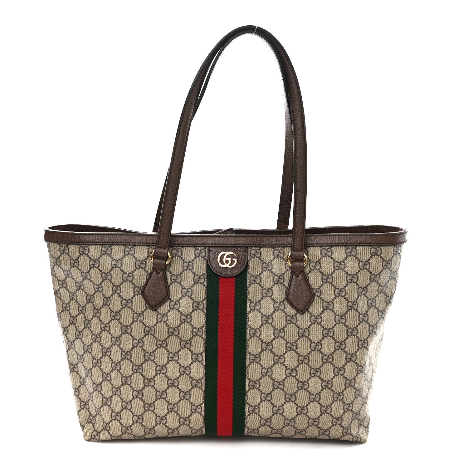 Gucci GG Supreme Monogram Medium Ophidia Shopping Tote Brown