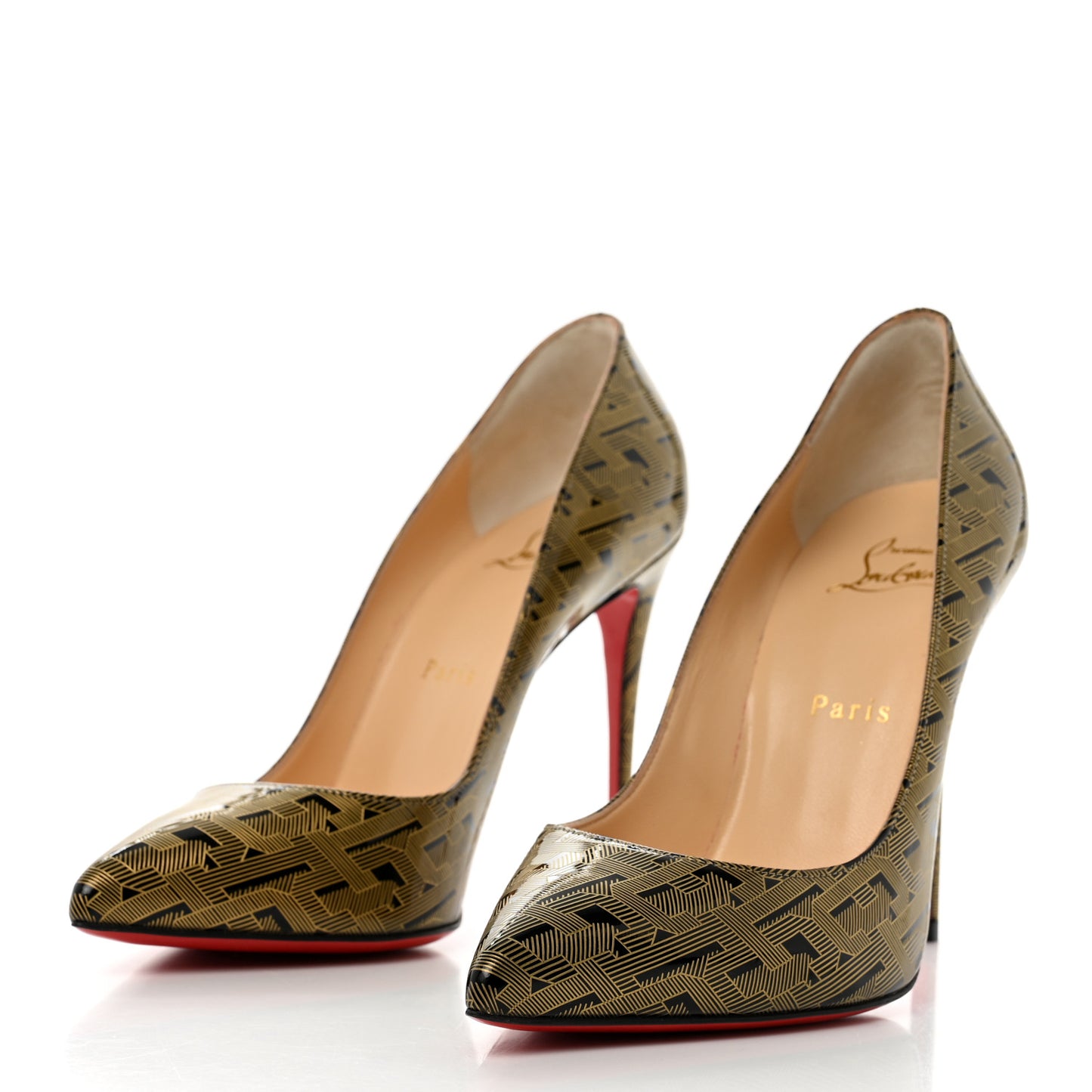 Patent Pigalle Follies 100 Pumps 38 Black Gold