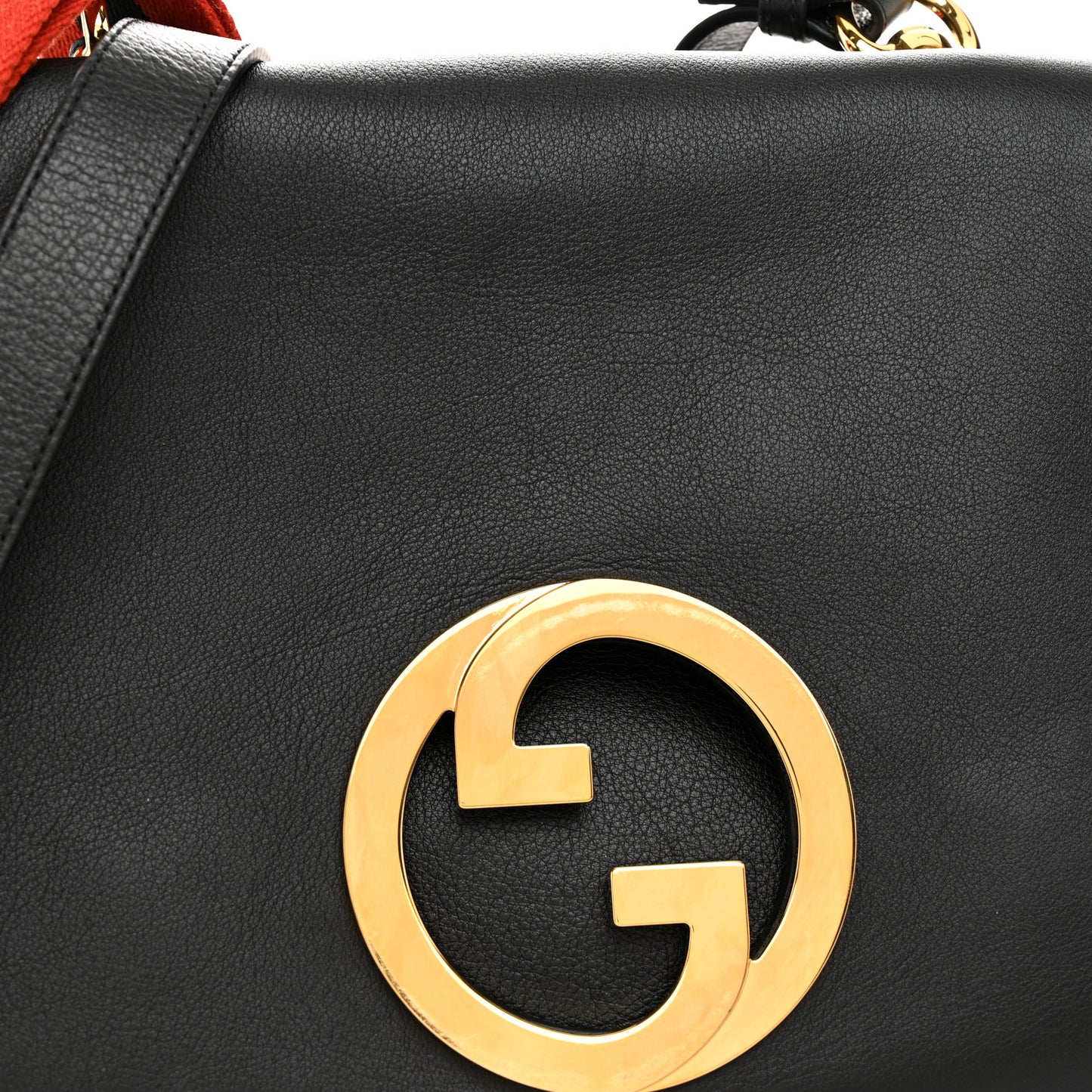 Roxy Calfskin Web Medium Blondie Shoulder Flap Bag Black