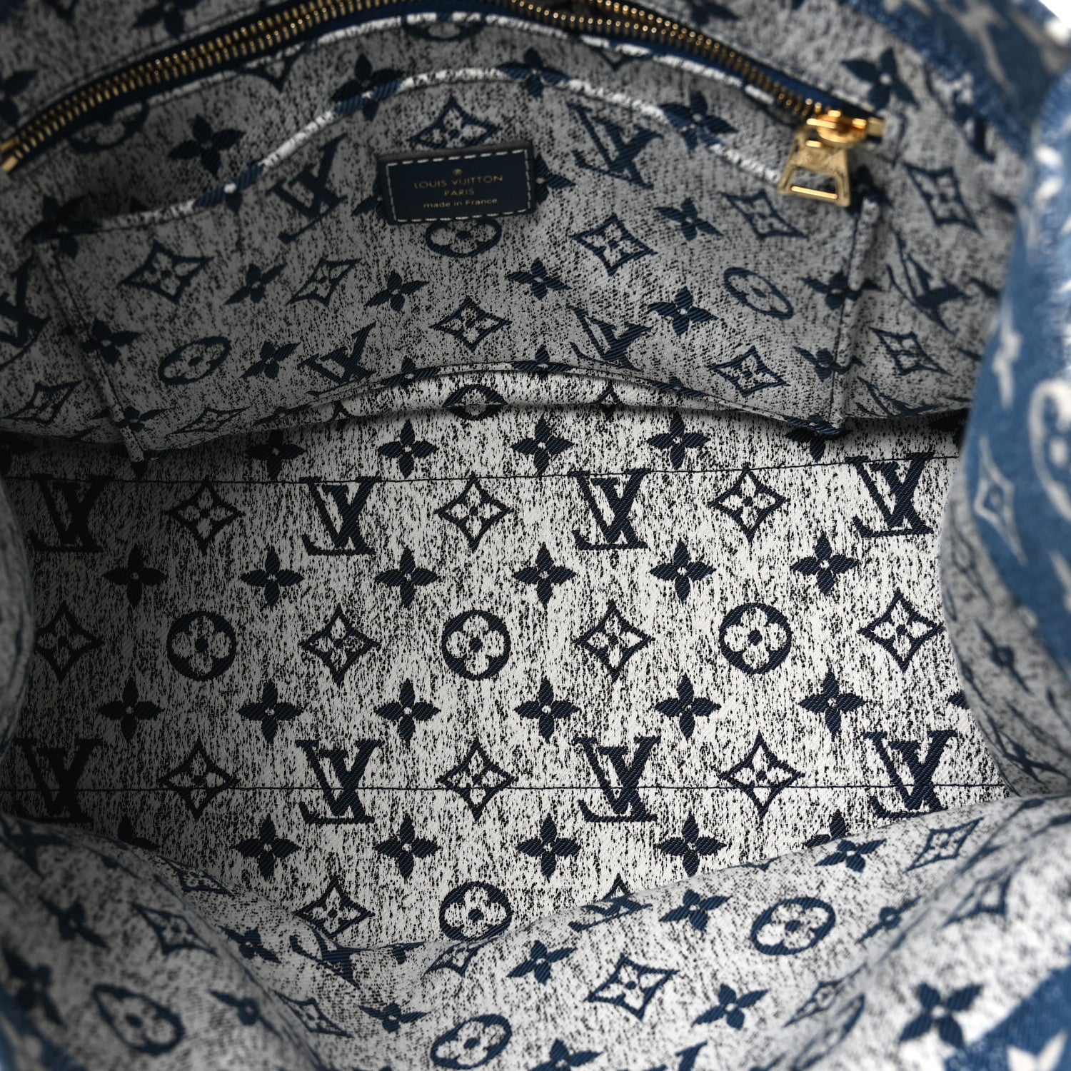 Louis Vuitton Monogram Jacquard Denim Onthego MM Bleu 5 of 9
