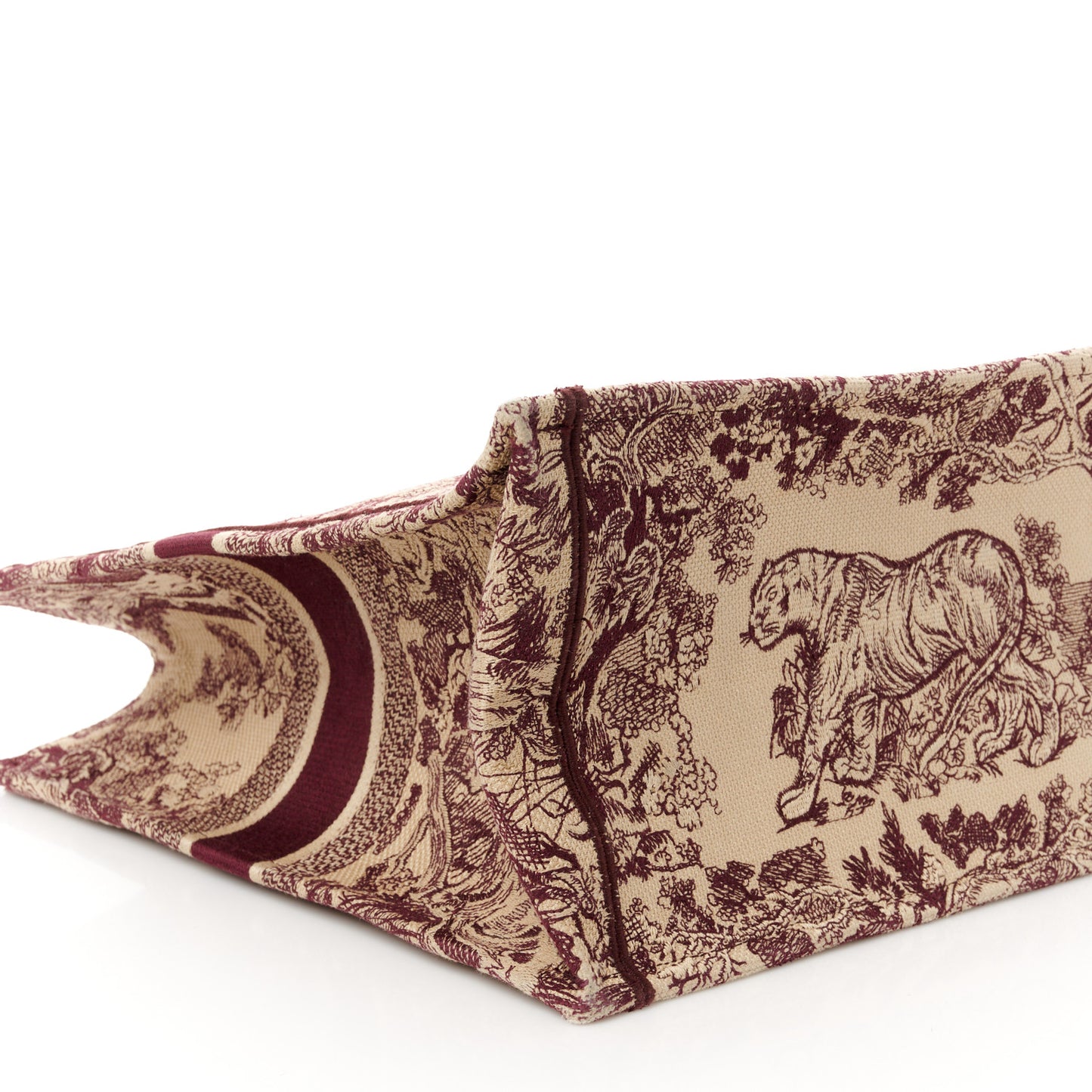 Canvas Embroidered Large Dioriviera Toile De Jouy Book Tote Burgundy