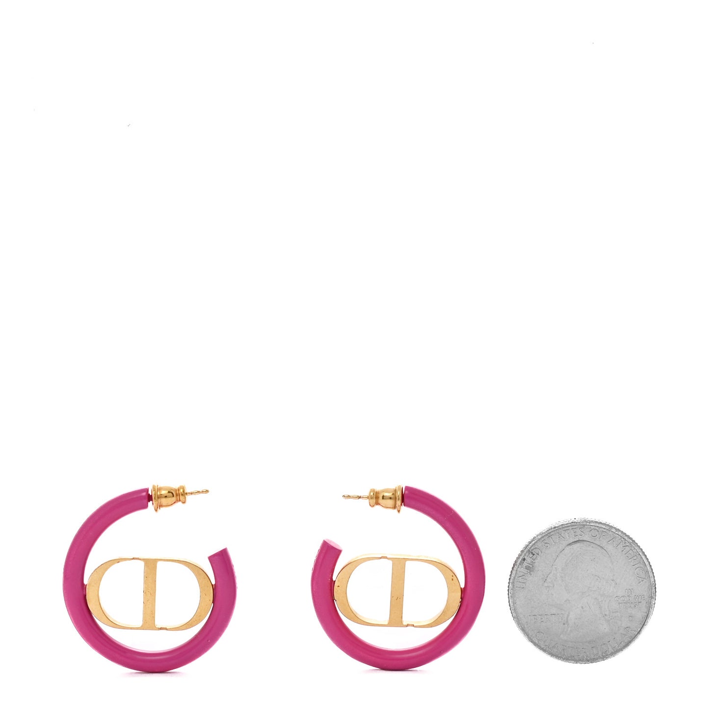 Metal 30 Montaigne Hoop Earrings Aged Gold Pink