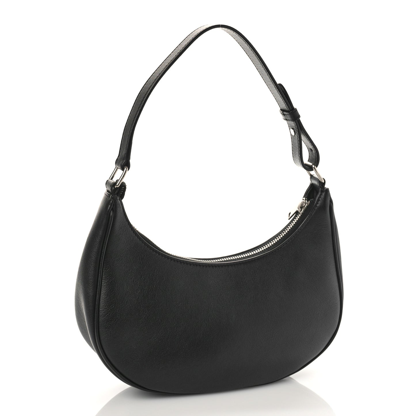 Calfskin Studded Ava Logo Shoulder Bag Black