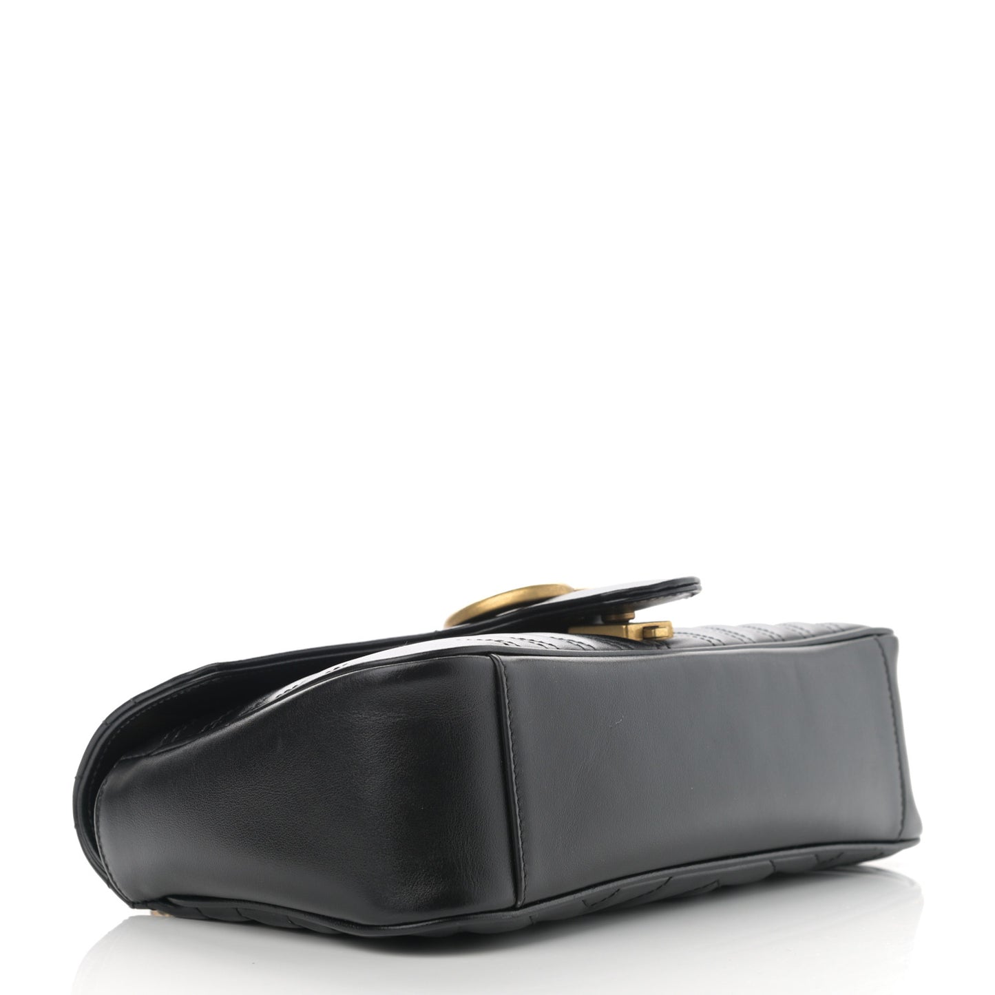 Calfskin Matelasse Small GG Marmont Shoulder Bag Black