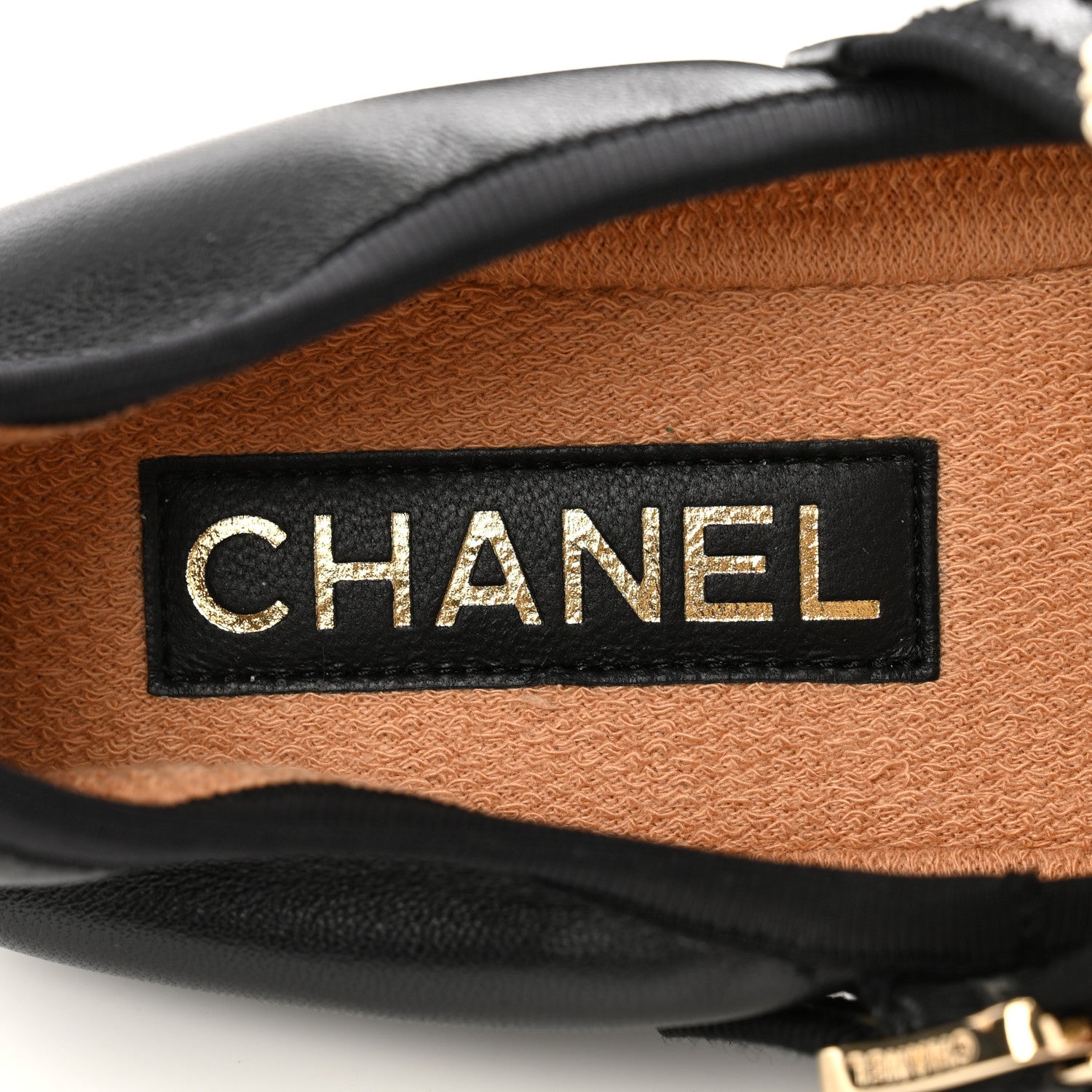 Chanel Lambskin Charm Mary Jane Flats 39 Black 7 of 10