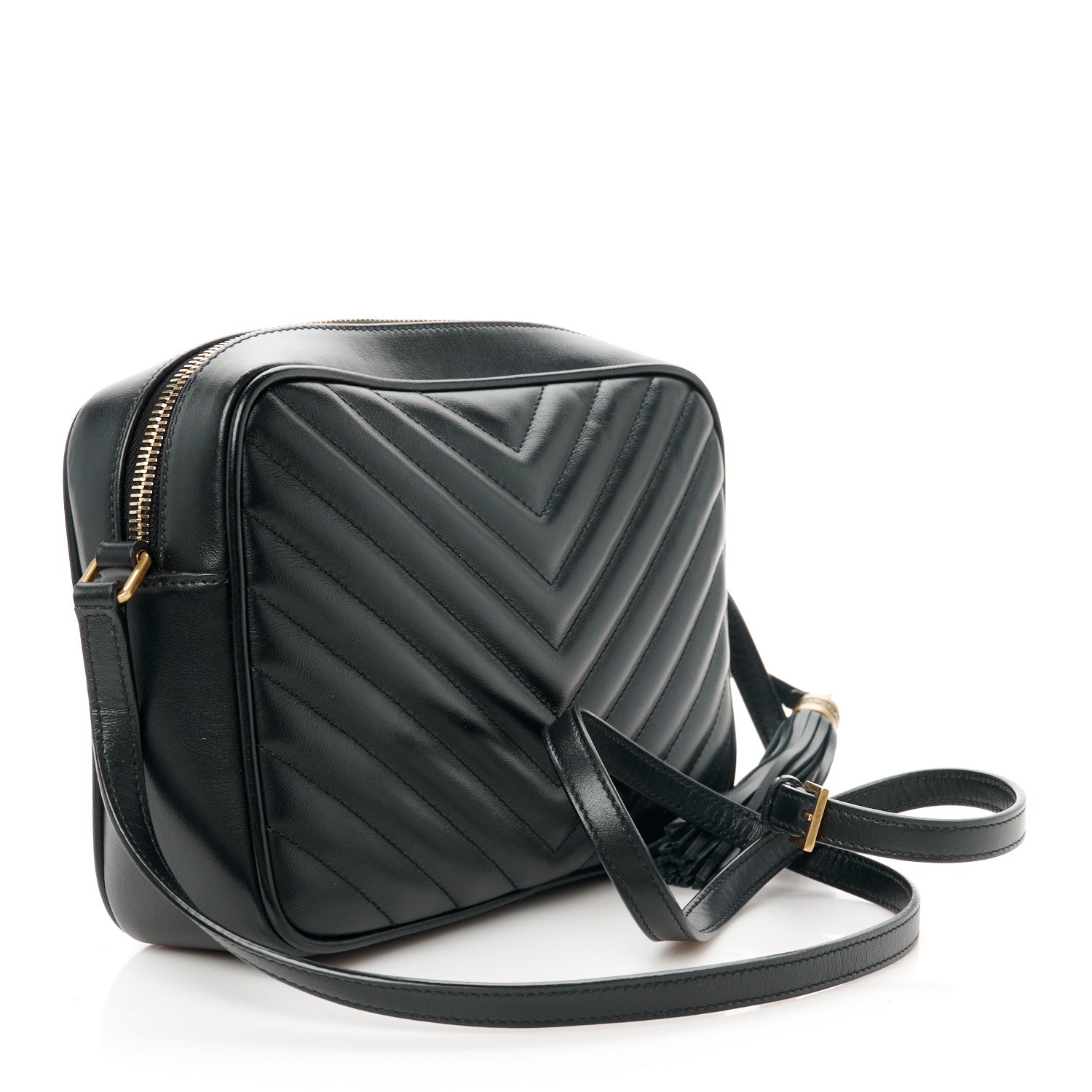 Saint Laurent Calfskin Matelasse Monogram Lou Camera Bag Black 3 of 10