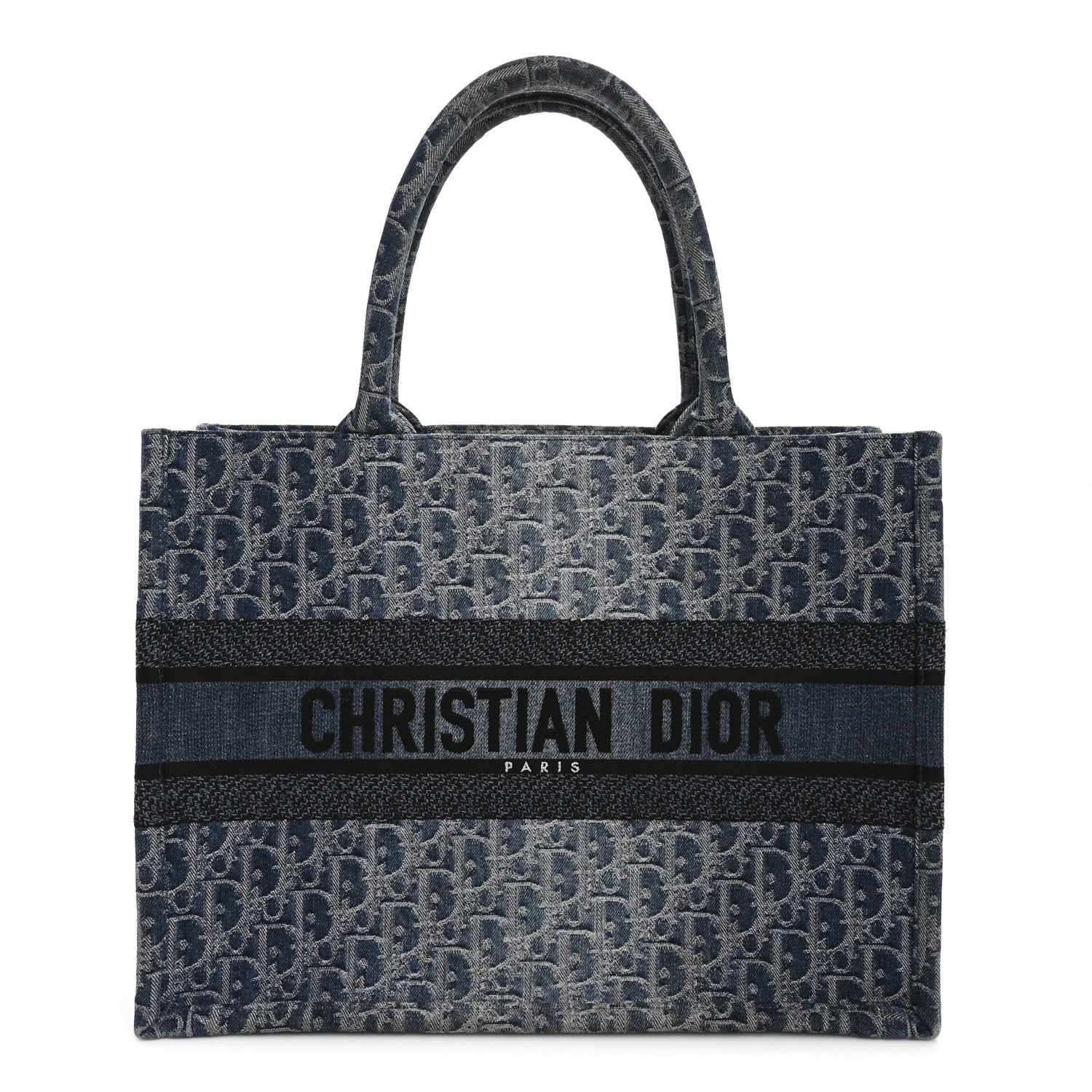 Christian Dior Oblique Denim Medium Book Tote Blue 1786647