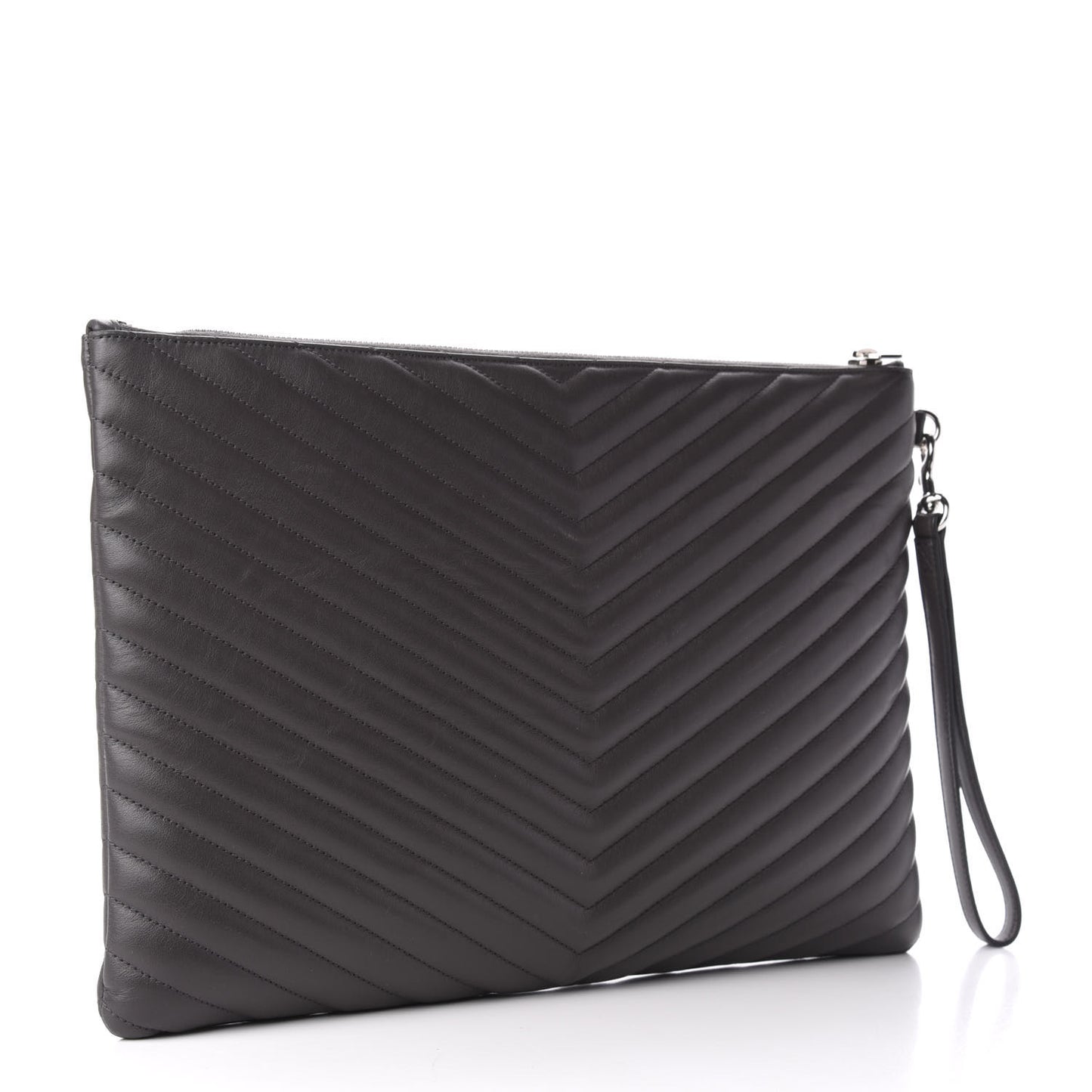 Calfskin Matelasse Chevron Cassandre Monogram Document Holder Earth