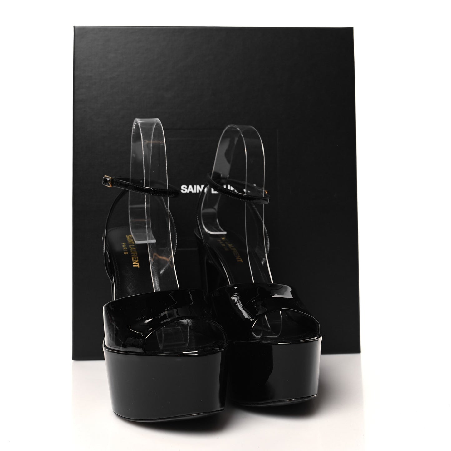 Patent Jodie 95 Platform Sandals 36.5 Black