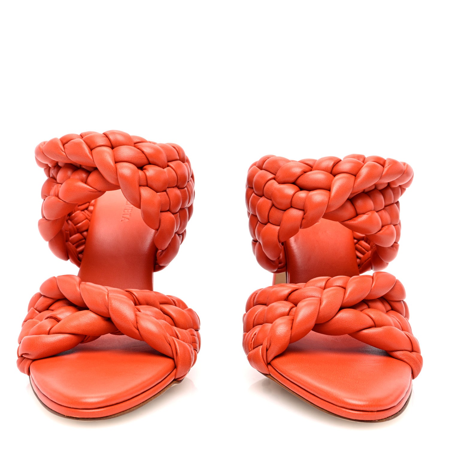 Bottega Veneta Nappa Twisted Padded Intrecciato Curve Slide Sandals 38 Paprika 2 of 8